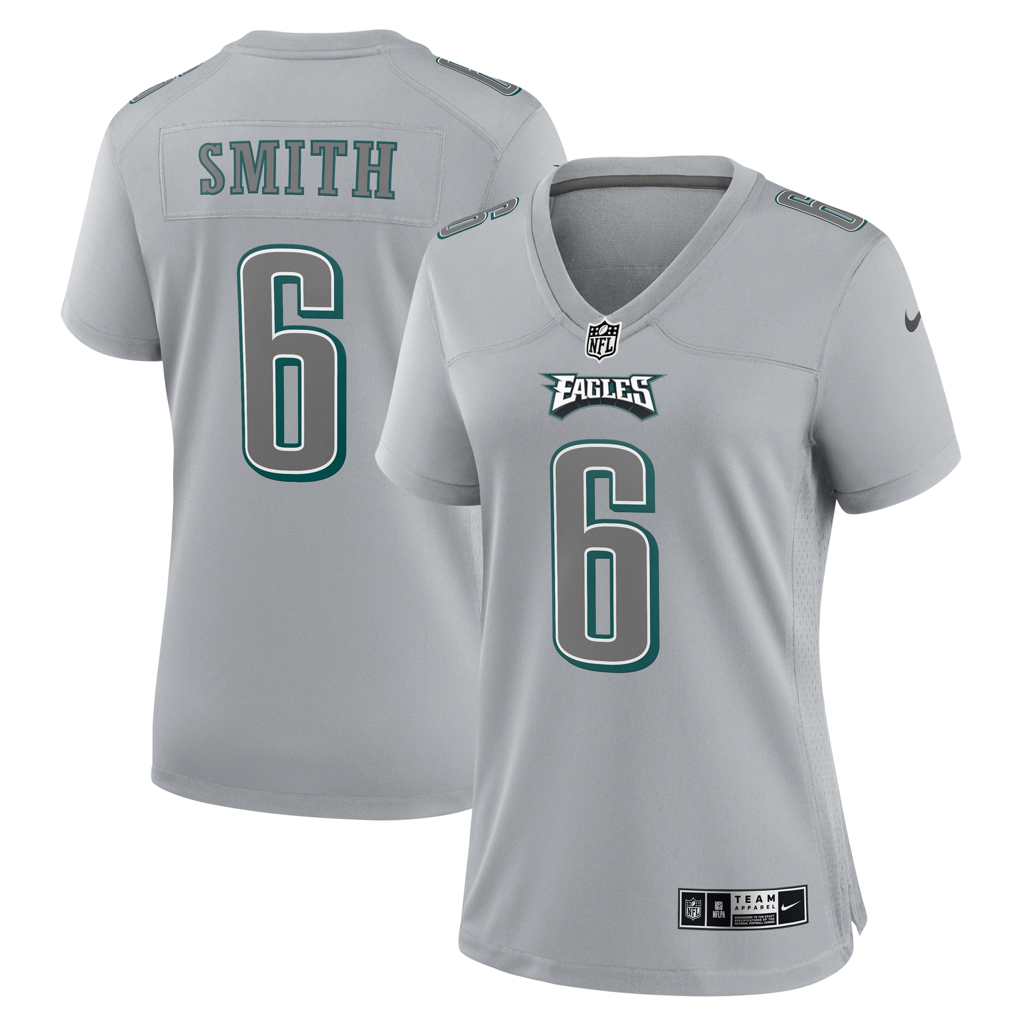 DeVonta Smith Philadelphia Eagles  Women's Atmosphere Fashion Game Jersey - Gray
