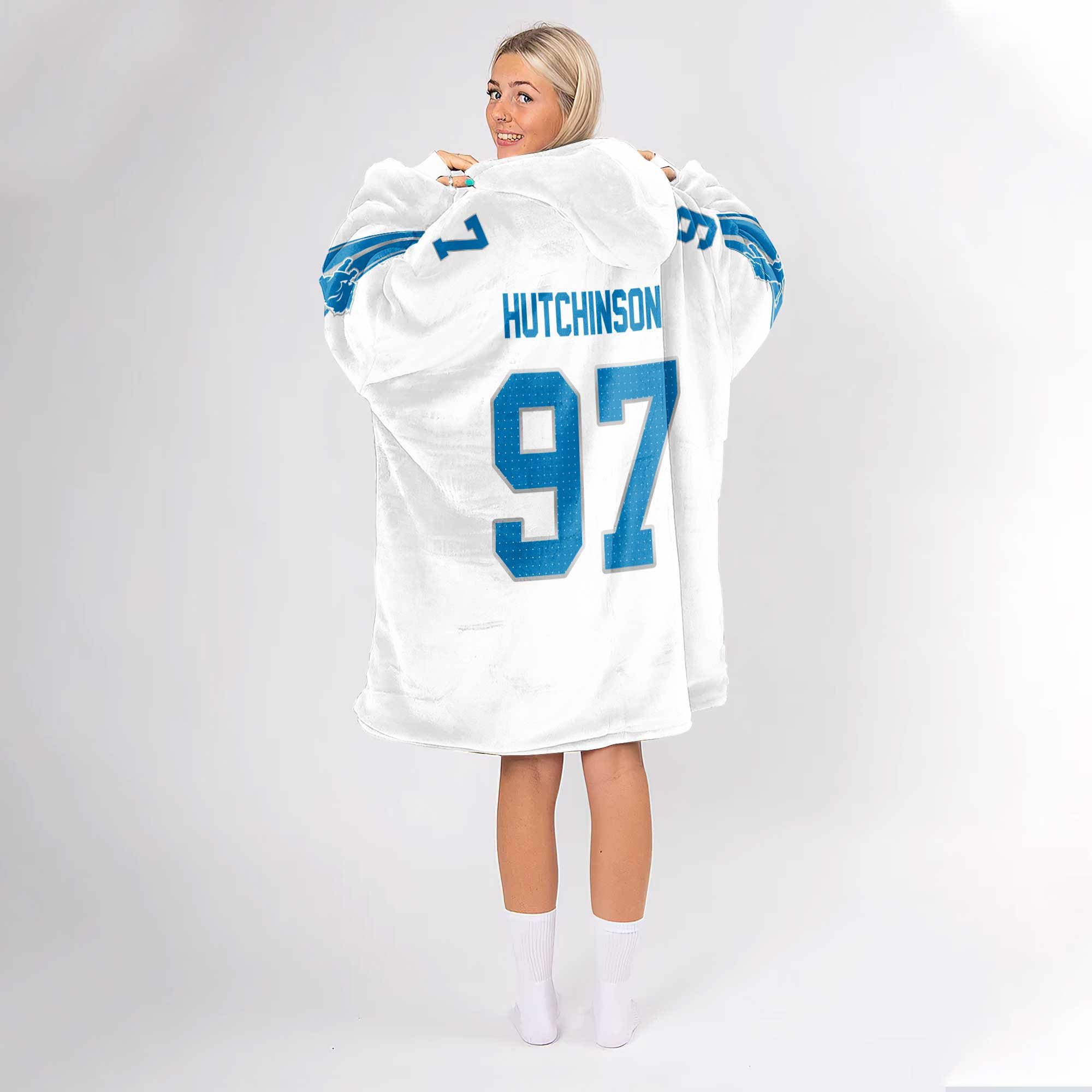 Adult 97 Detroit Football Unisex Blanket Hoodie