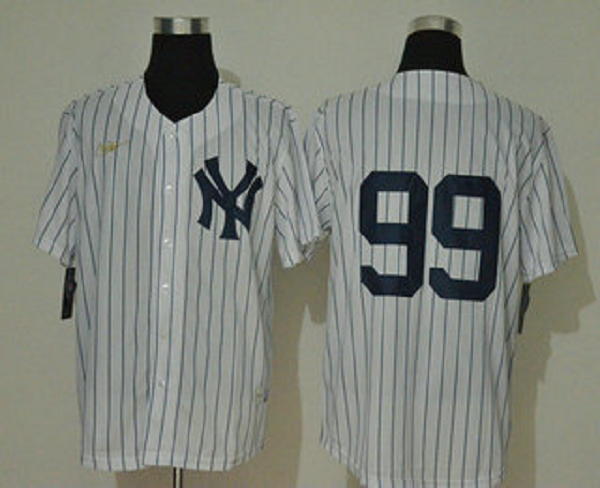 Men's New York Yankees #99 Aaron Judge No Name White Throwback Stitched MLB Cool Base  Jersey