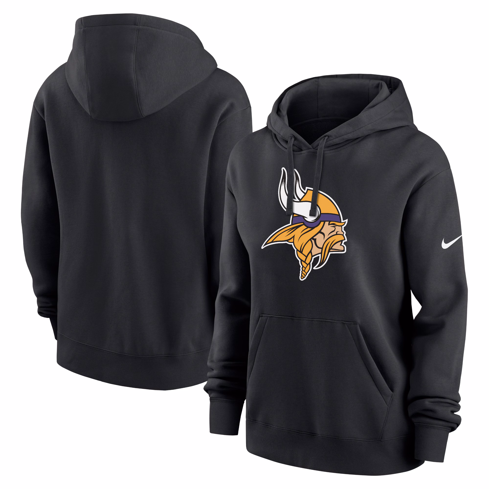 Minnesota Vikings Women's Club Fleece Pullover Hoodie - Black