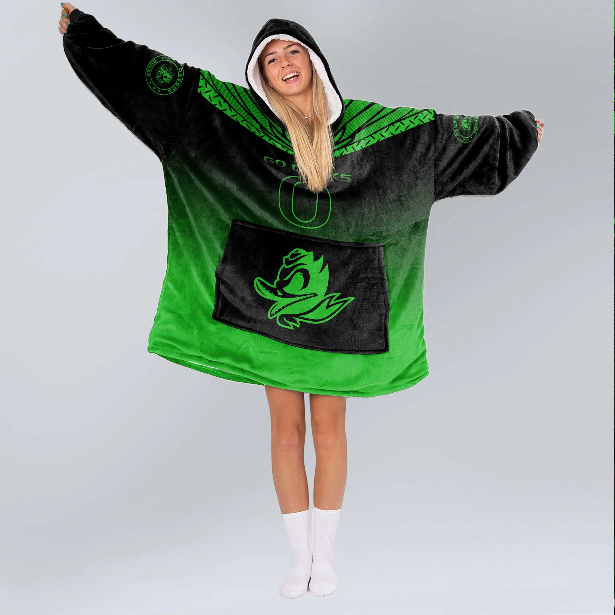Adult Oregon Football Unisex Blanket Hoodie