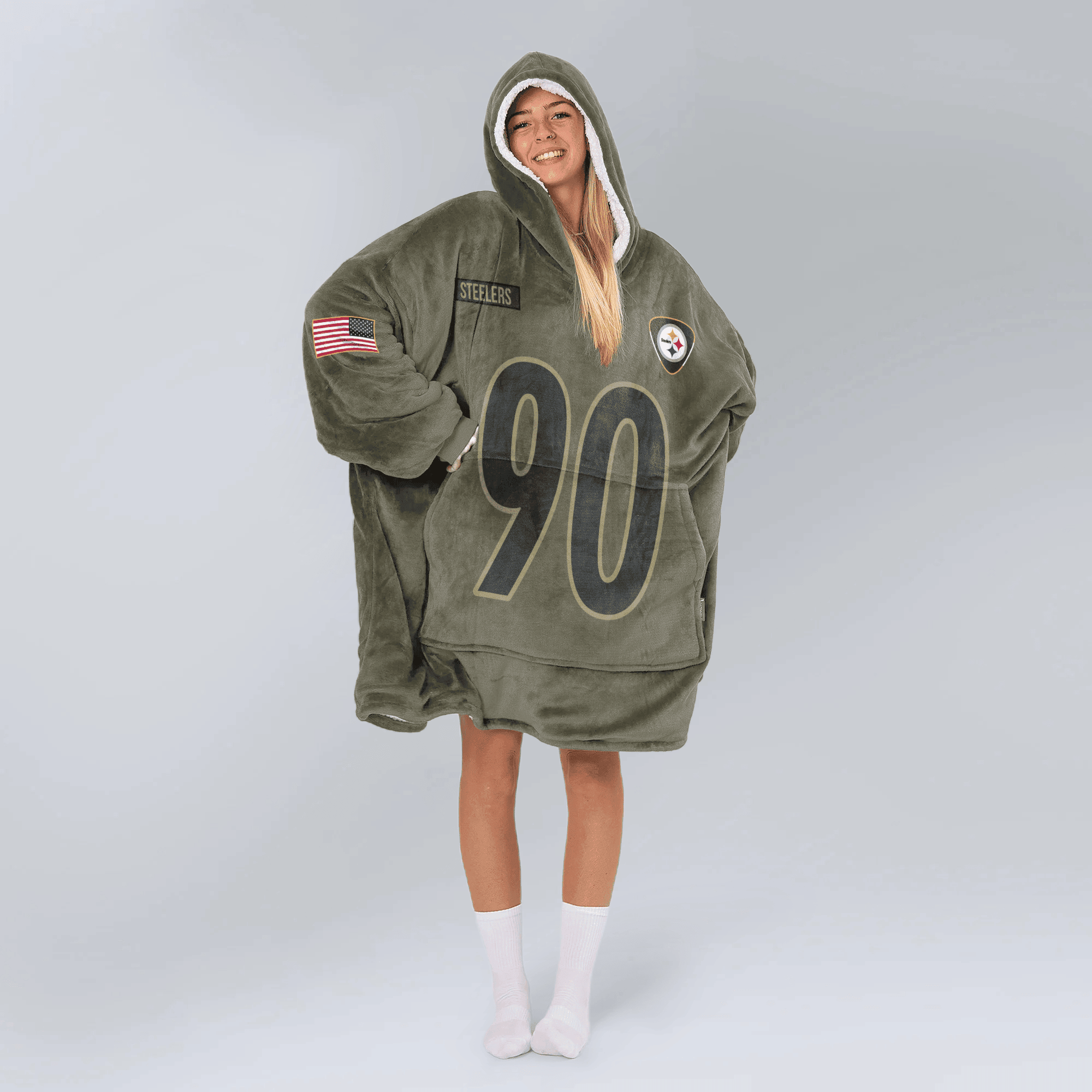 Army T.J.W 90 Pittsburgh Football Unisex Blanket Hoodie