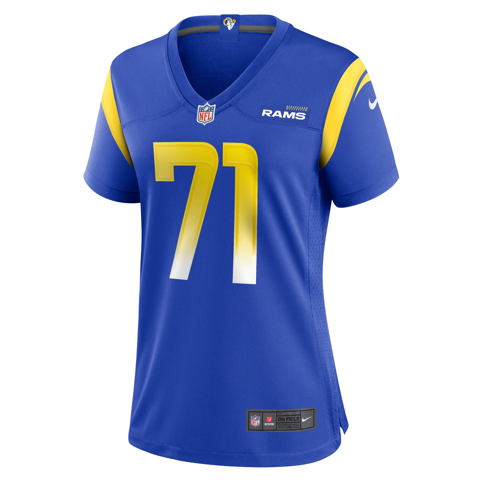 Warren McClendon Jr. Los Angeles Rams  Women's Team Game Jersey - Royal