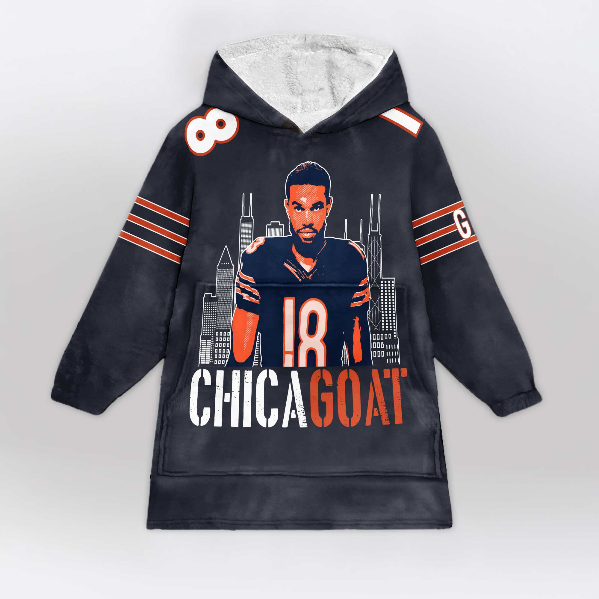 Adult Chicagoat CW 18 Chicago Football Unisex Blanket Hoodie