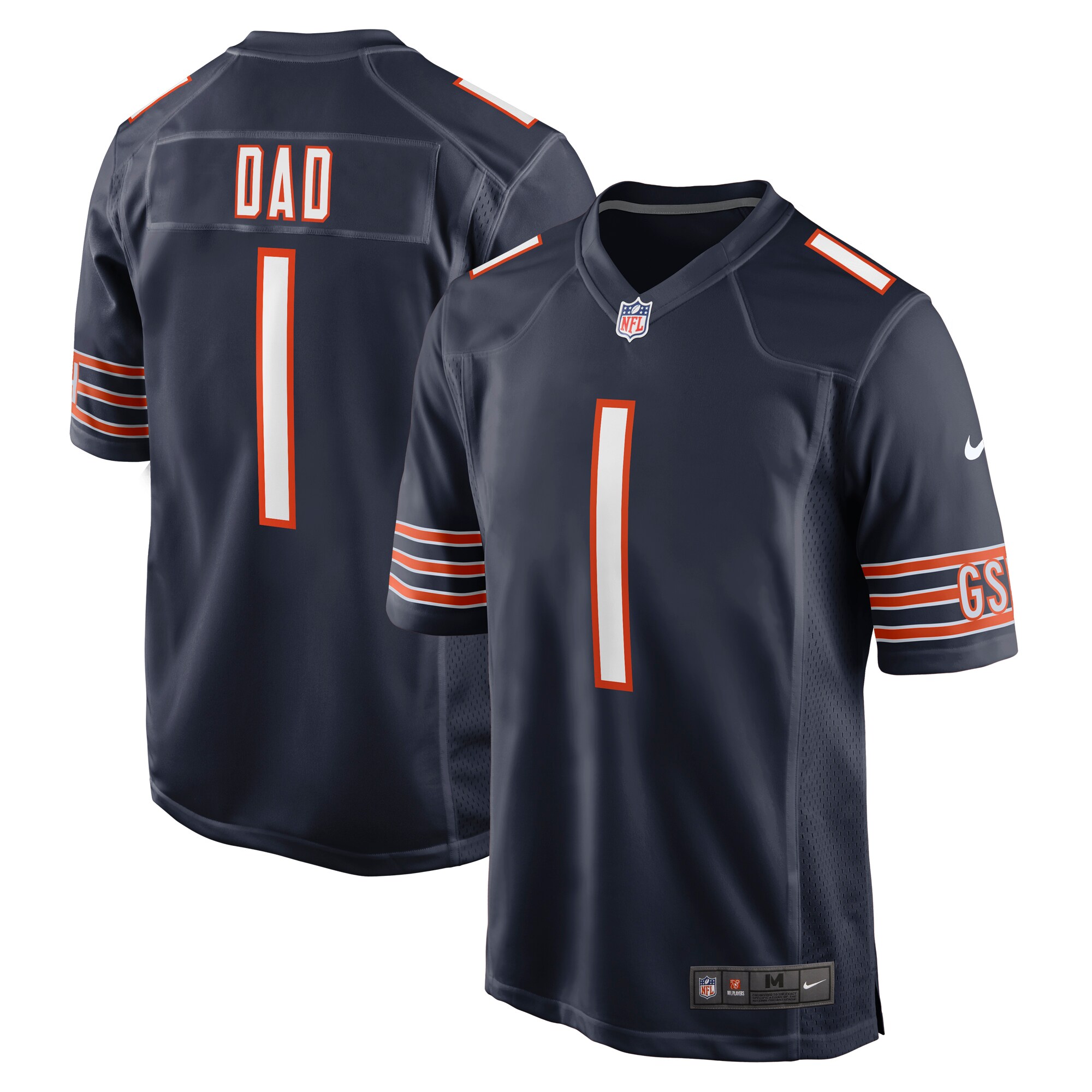 Number 1 Dad Chicago Bears  Game Jersey - Navy