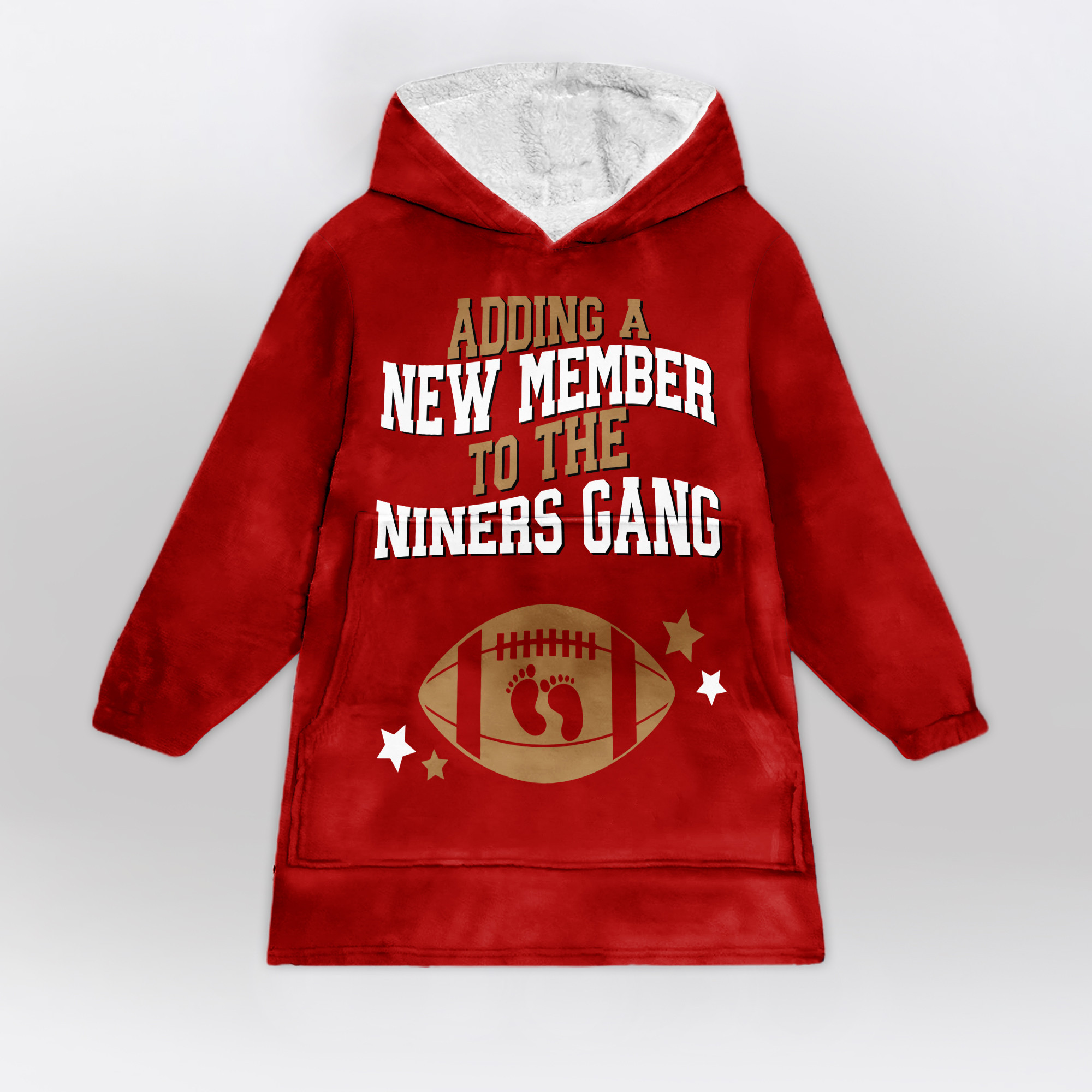 Adult San Francisco 49ers Football Blanket Hoodie