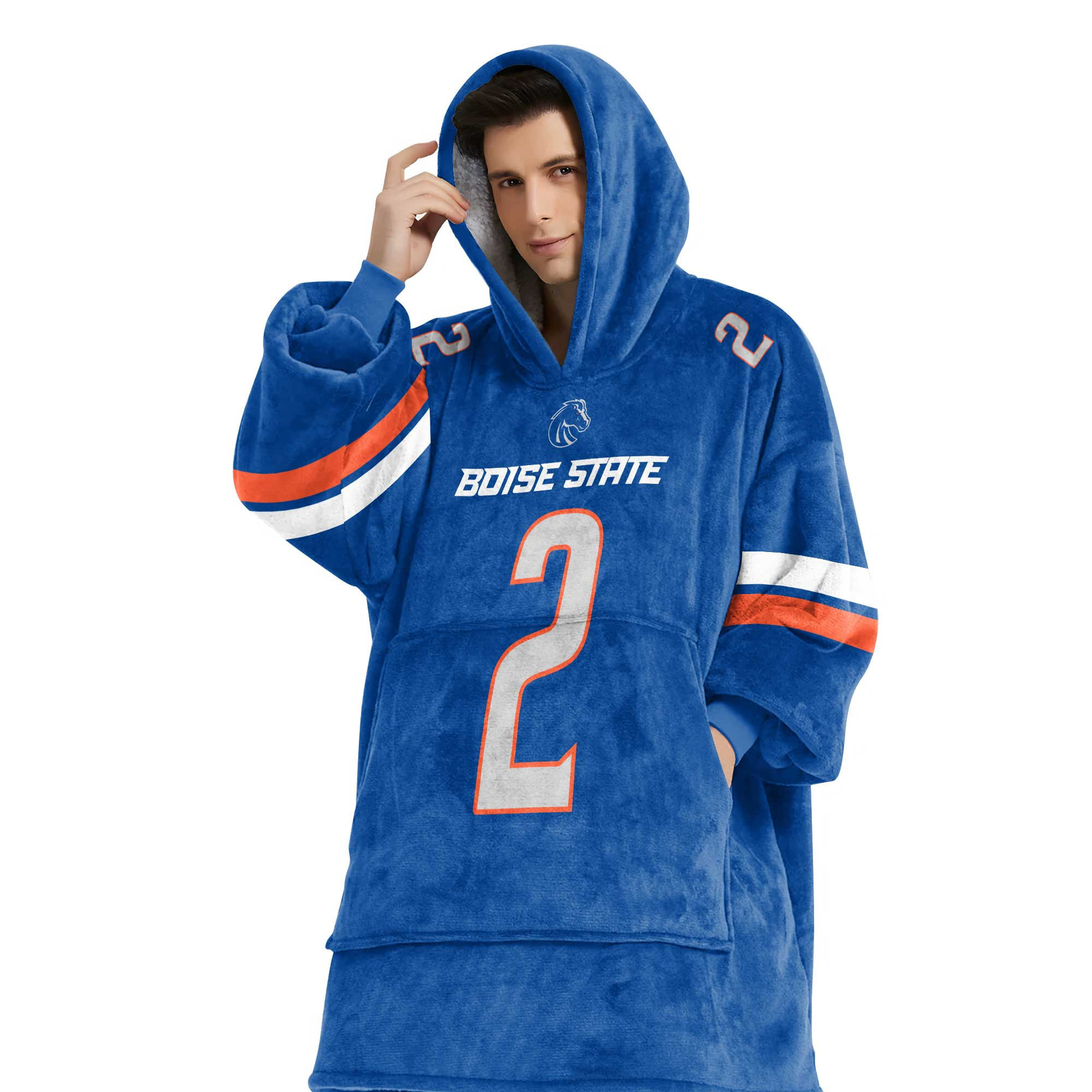 Adult 2 Boise State Football Unisex Blanket Hoodie