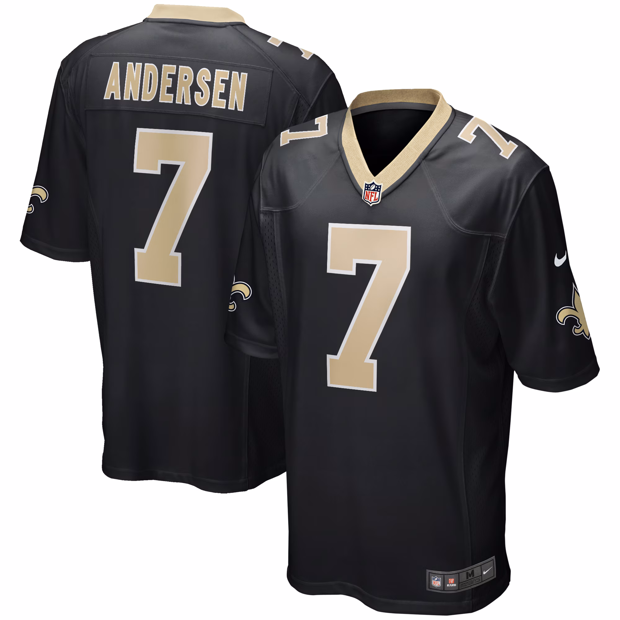 Morten Andersen New Orleans Saints Game Retired Player Jersey - Black