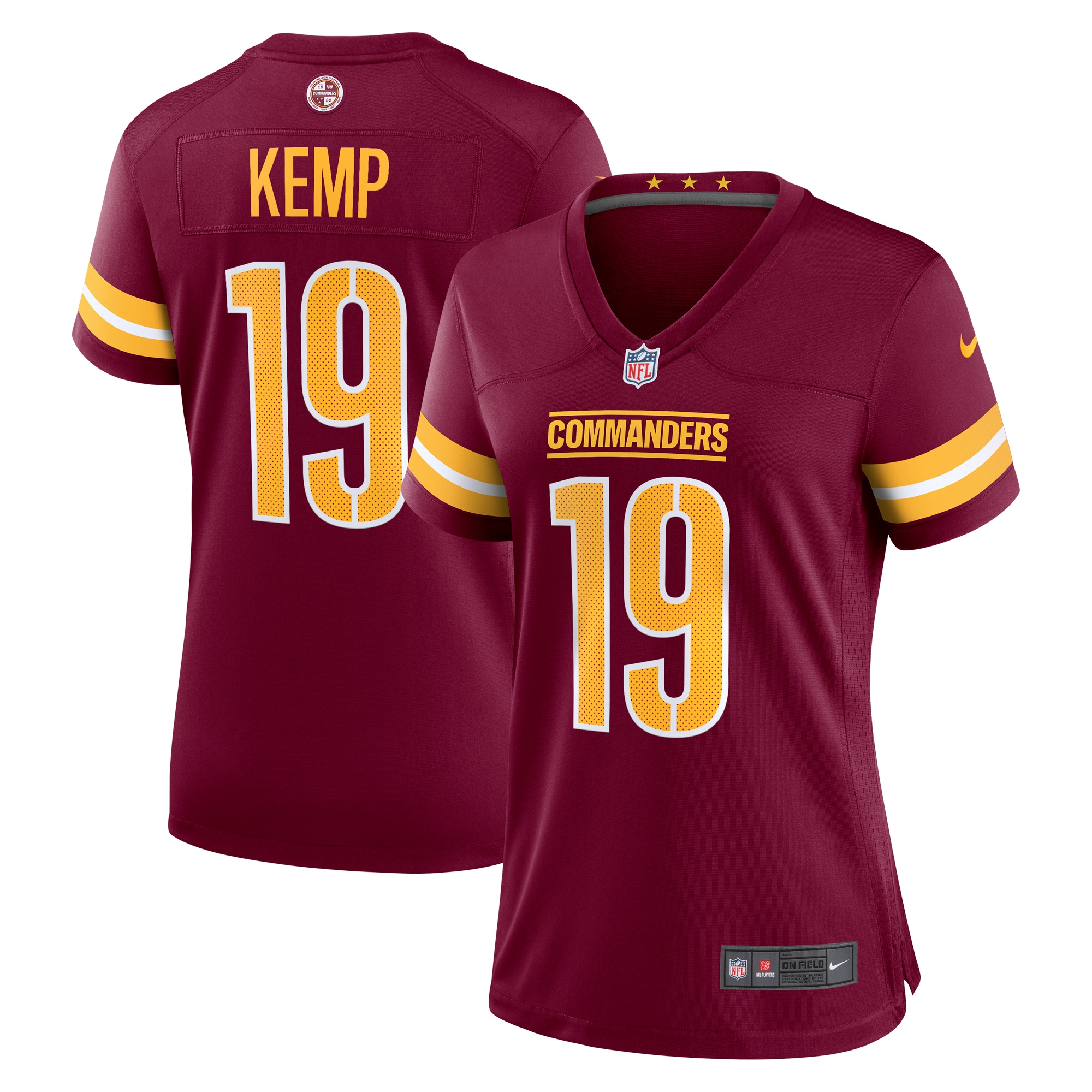 Marcus Kemp Washington Commanders  Women's Game Player Jersey - Burgundy
