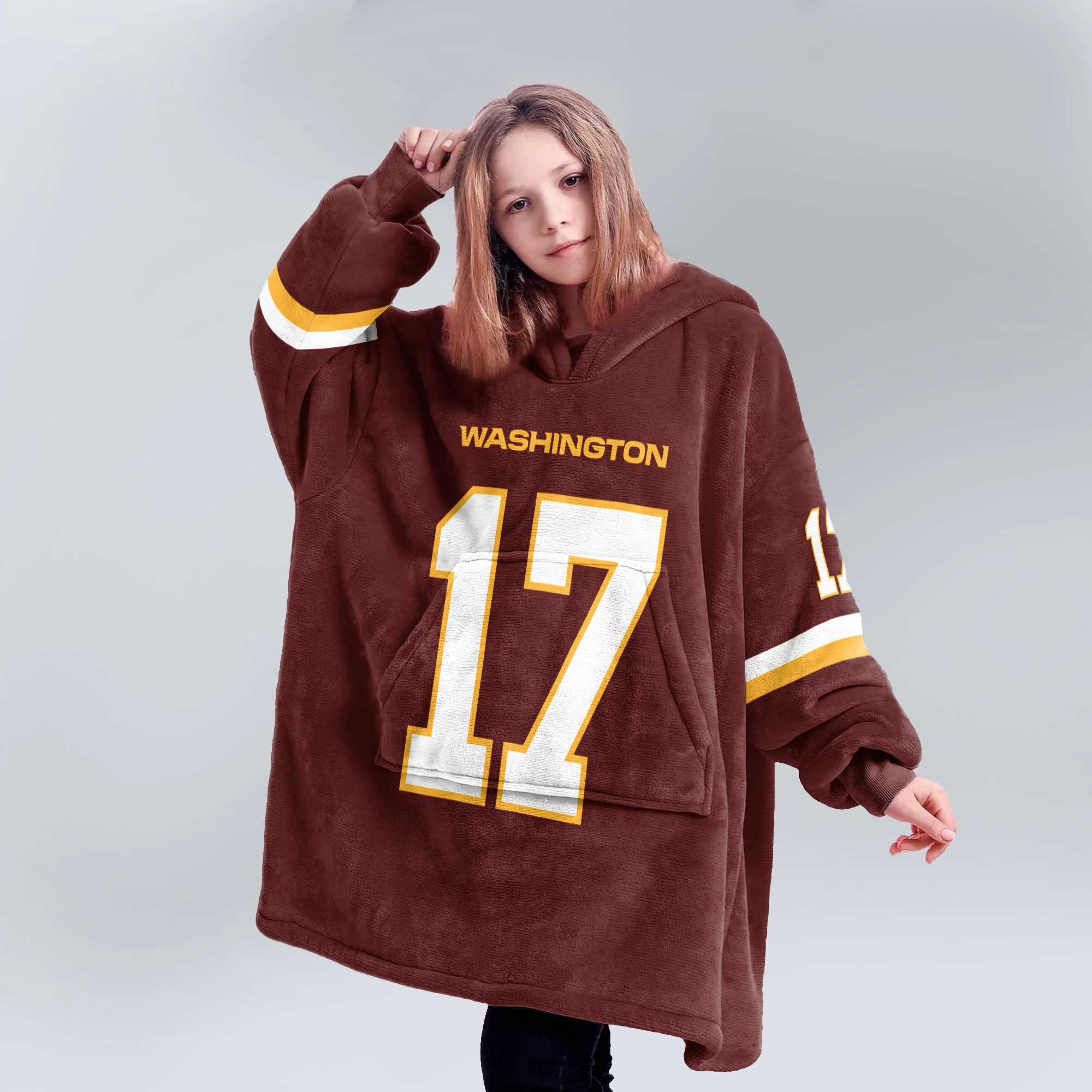 Kid 17 Washington Football Unisex Blanket Hoodie