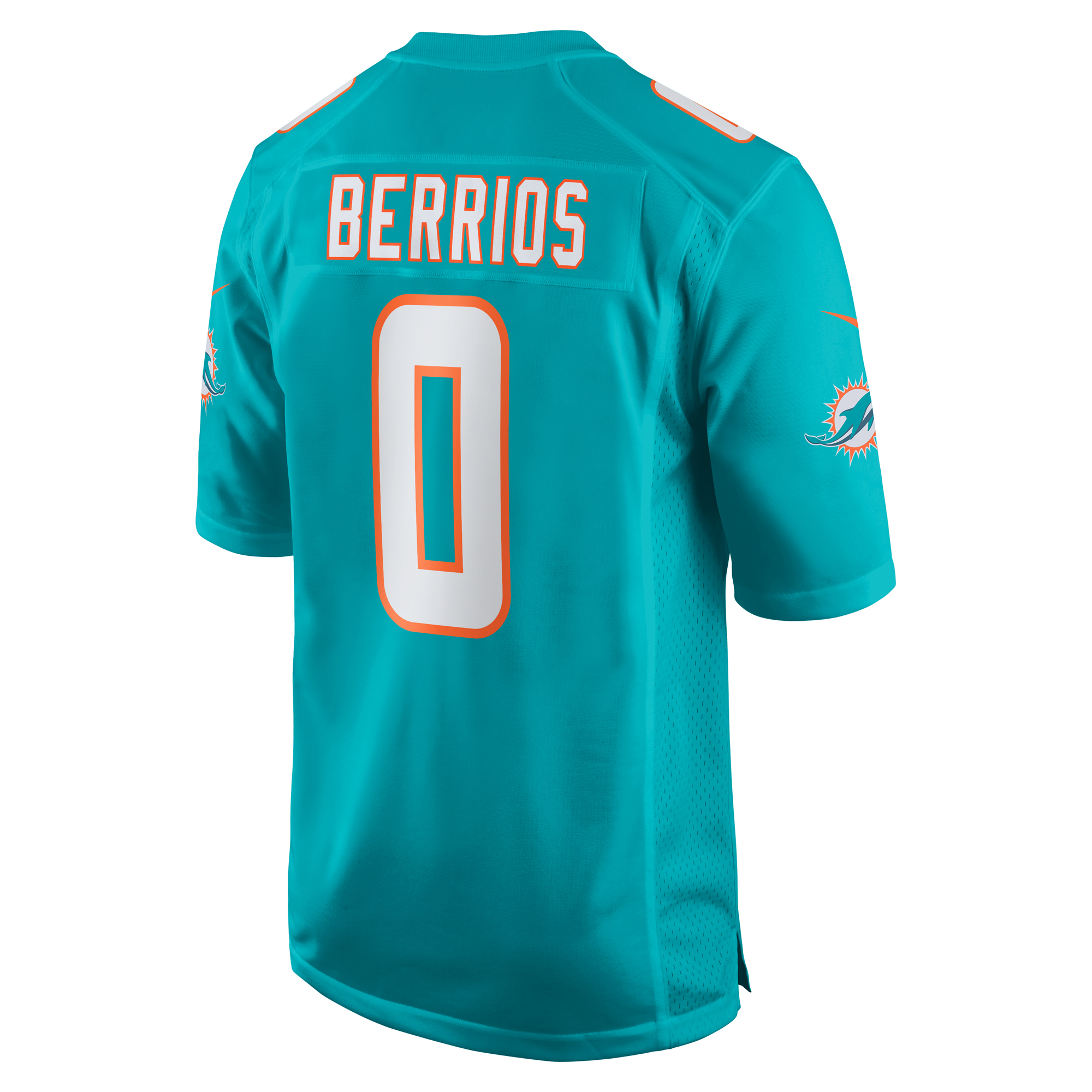 Braxton Berrios Miami Dolphins Game Jersey - Aqua