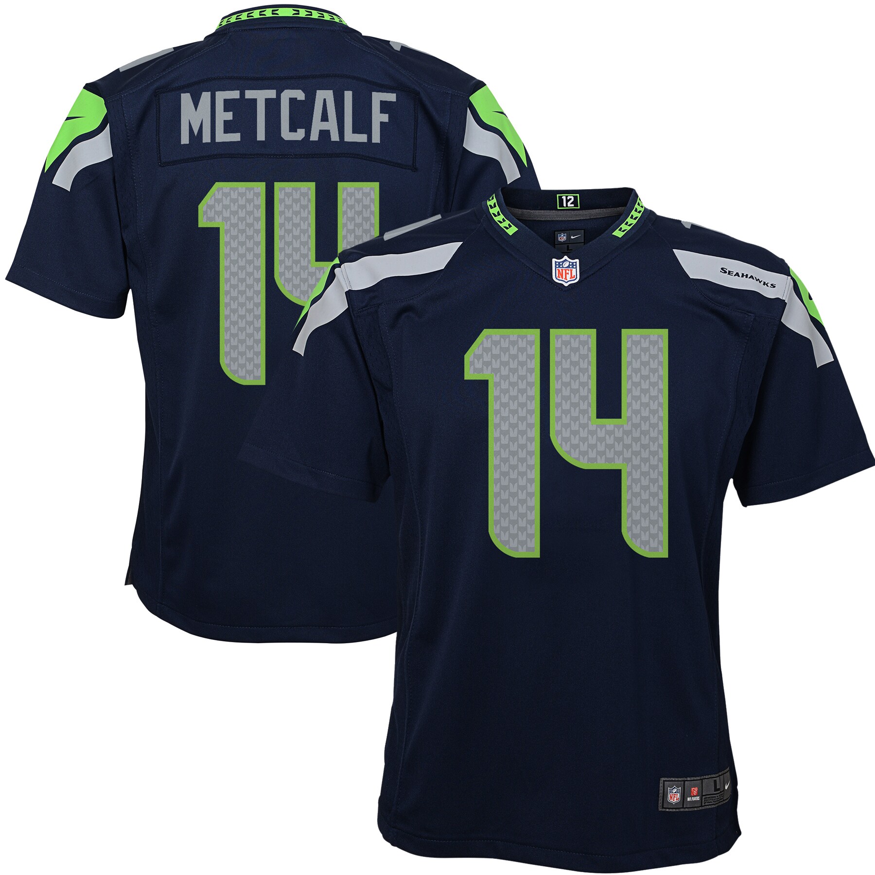 DK Metcalf Seattle Seahawks Youth Game Jersey - Neon Green