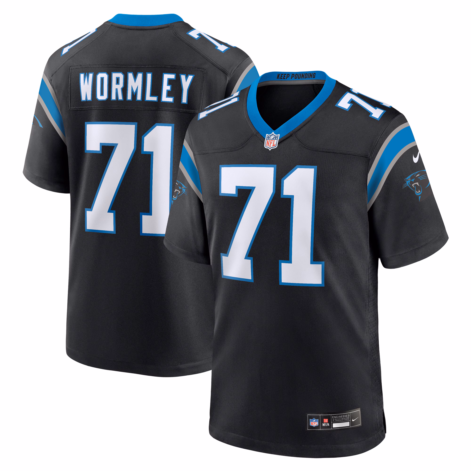 Chris Wormley Carolina Panthers  Game Jersey -  Black