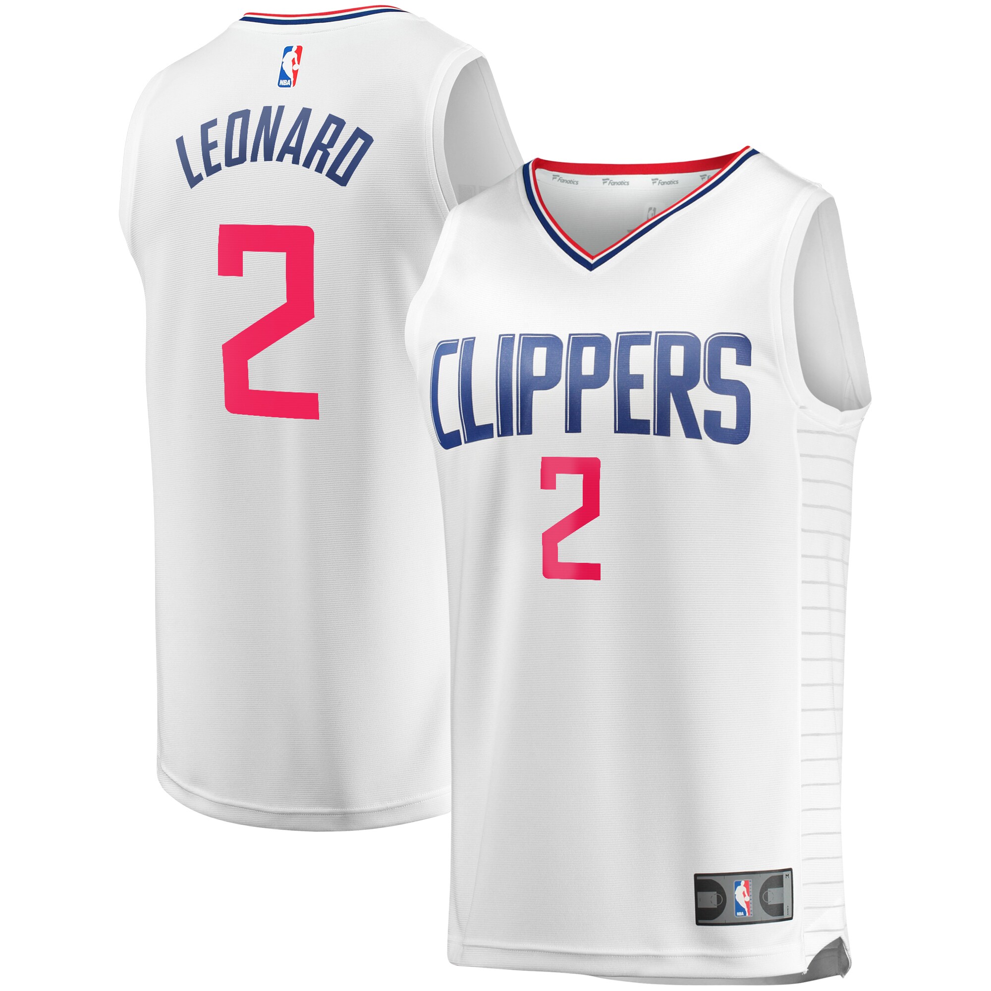 Kawhi Leonard LA Clippers  Fast Break Replica Player Jersey - White - Association Edition