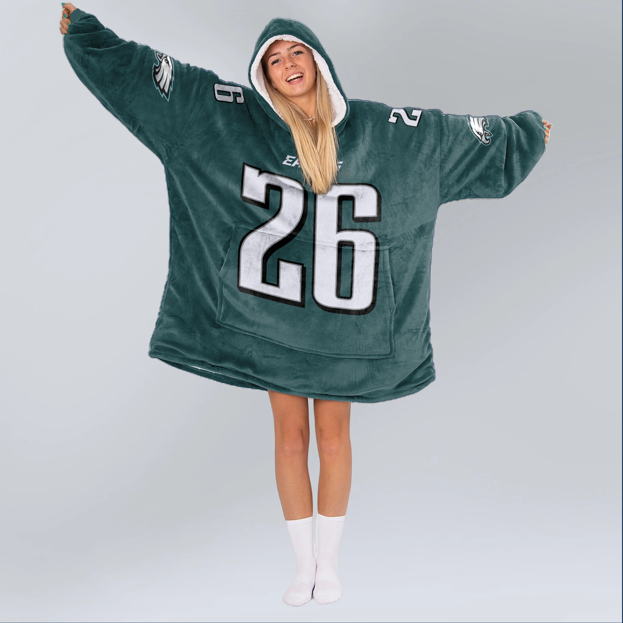 Adult Run It Back 26 Philadelphia Football Unisex Blanket Hoodie