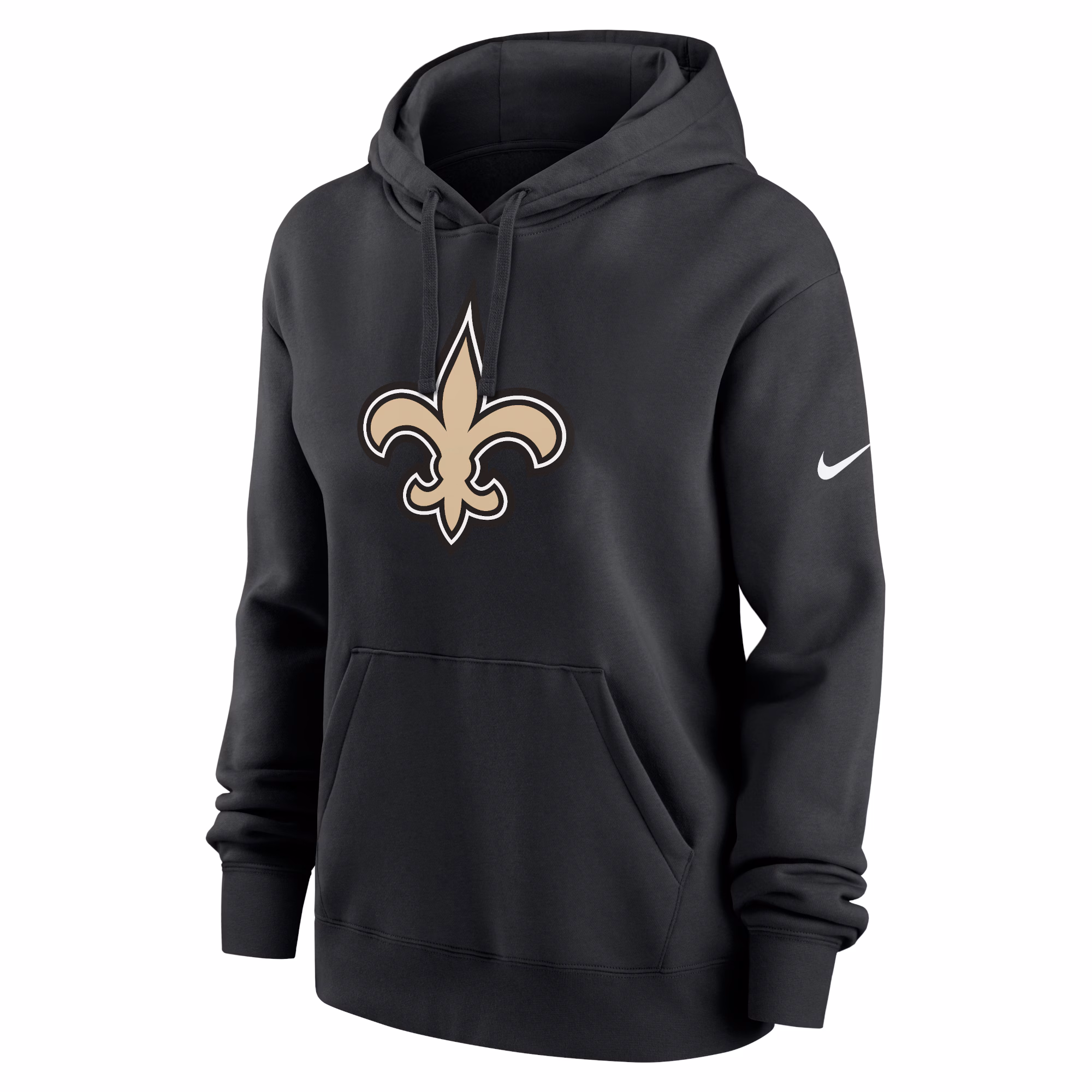 New Orleans Saints Women's Club Fleece Pullover Hoodie - Black