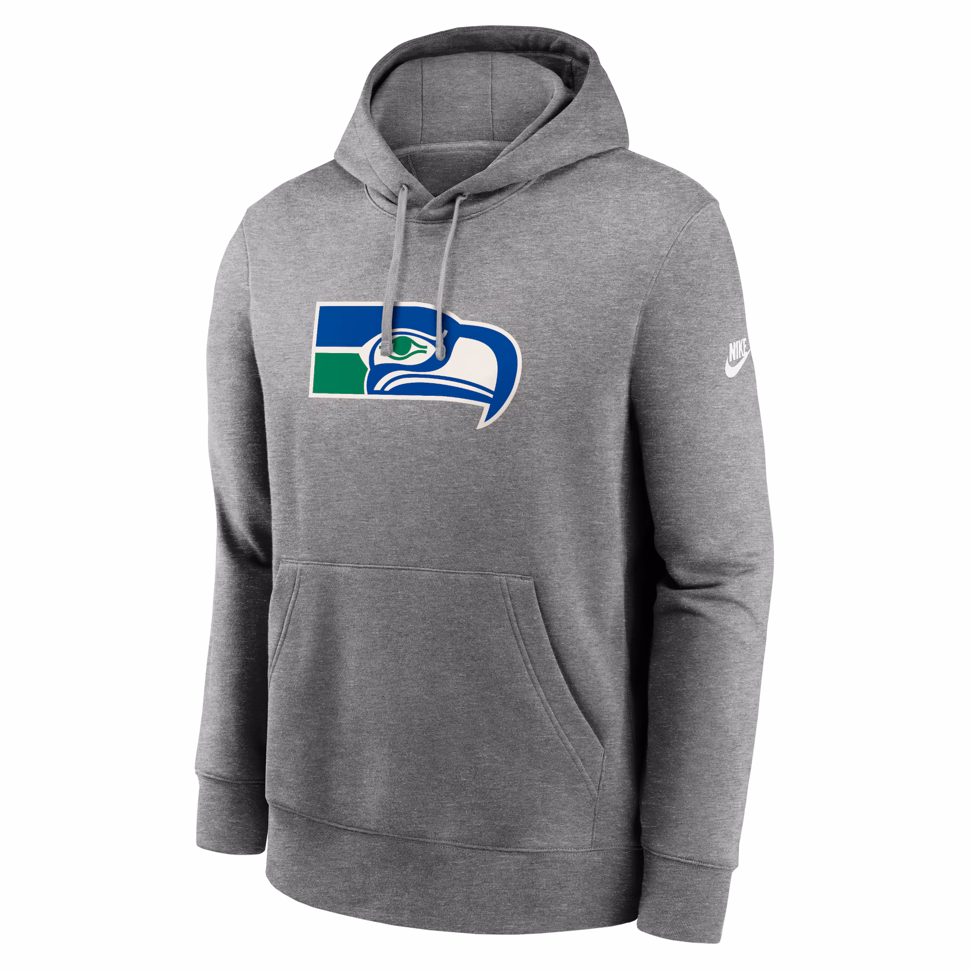Seattle Seahawks Rewind Club Logo Pullover Hoodie - Heather Gray