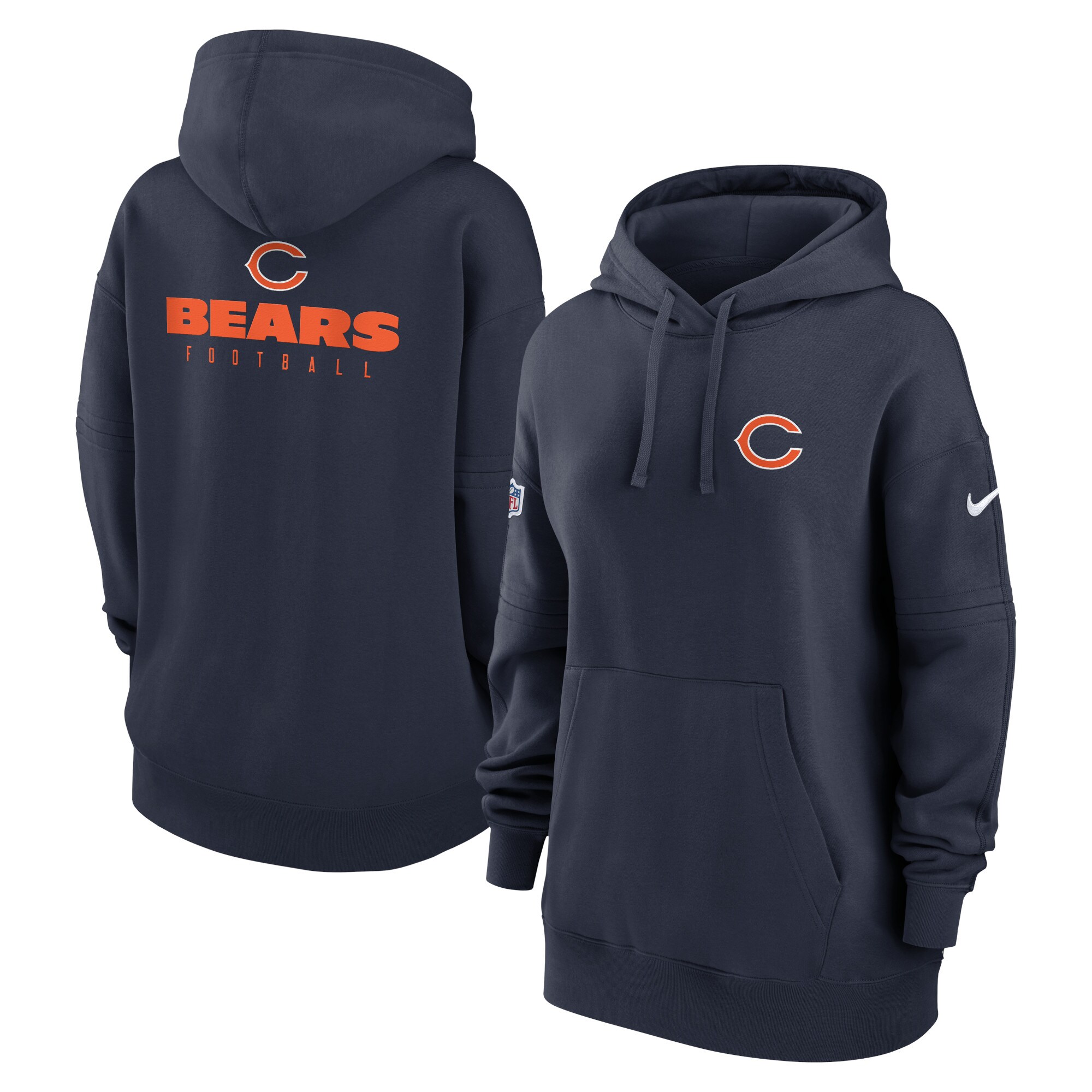 Chicago Bears  Women's 2023 Sideline Club Fleece Pullover Hoodie - Navy