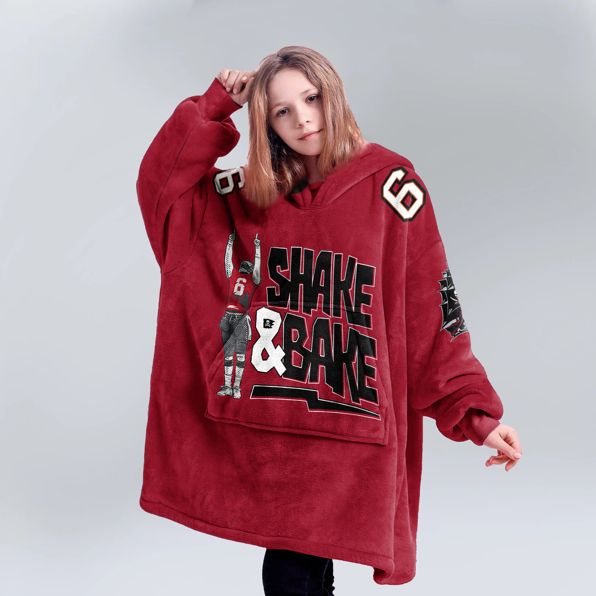 Adult B.M 6 Tampa Bay Football Unisex Blanket Hoodie