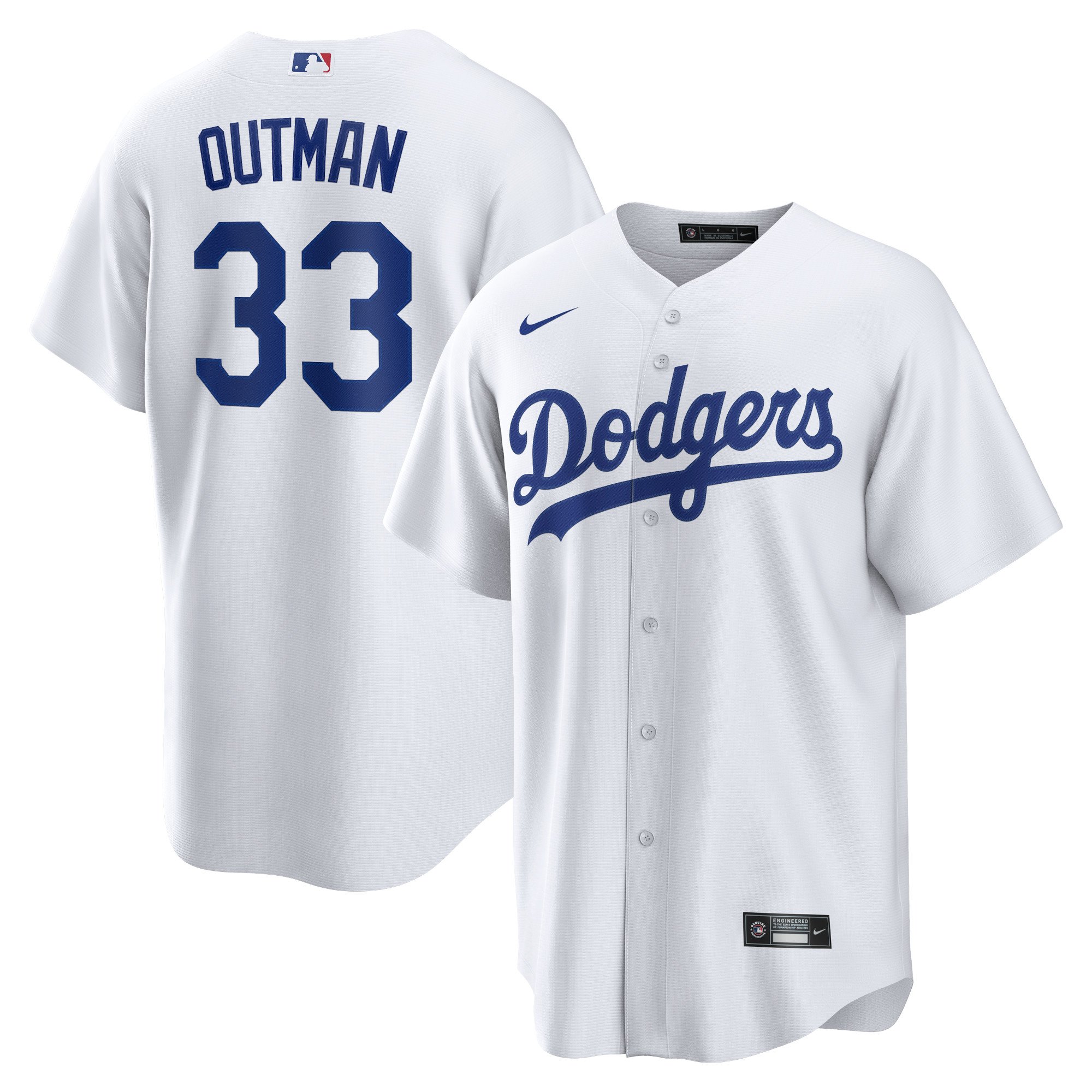 Men's Los Angeles Dodgers James Outman  White Replica Player Jersey