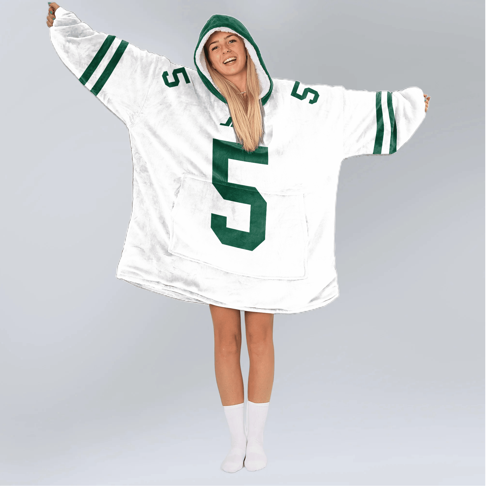 Adult G.W 5 New York J Football Unisex Blanket Hoodie