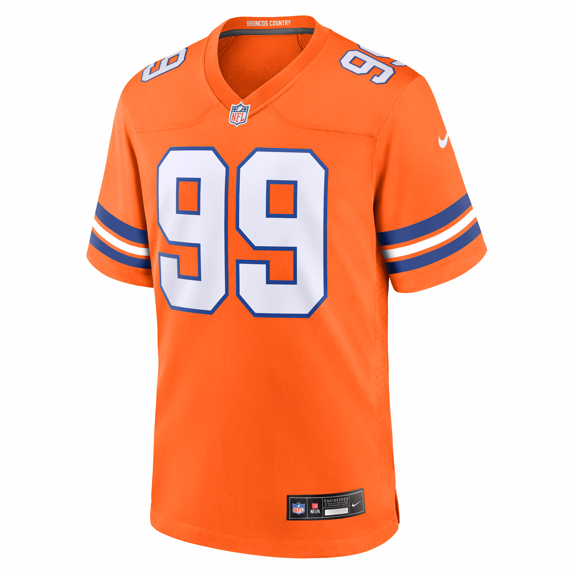 Zach Allen Denver Broncos Mile High Collection 1977 Throwback Player Game Jersey - Orange