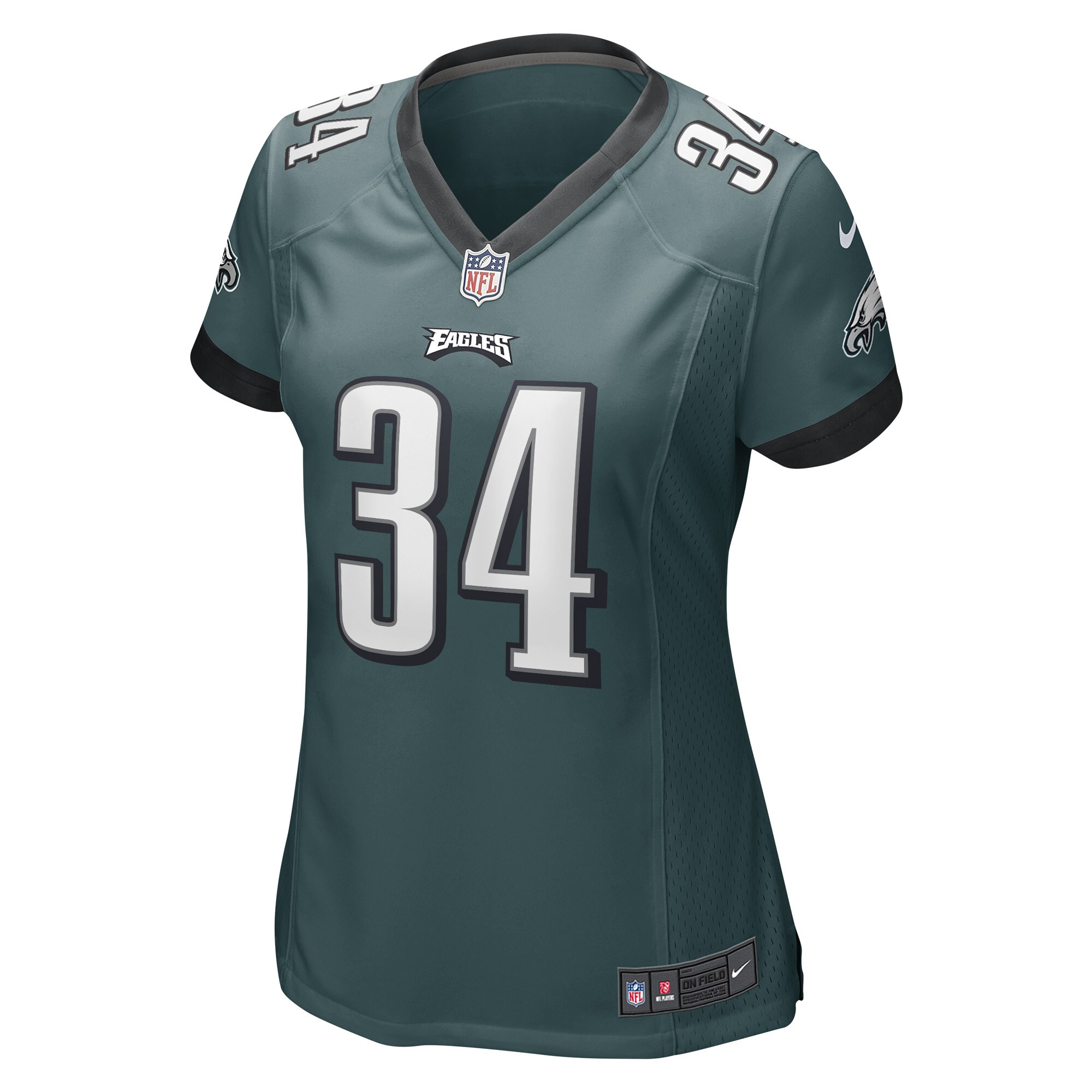 Trey Sermon Philadelphia Eagles  Women's Game Player Jersey - Midnight Green