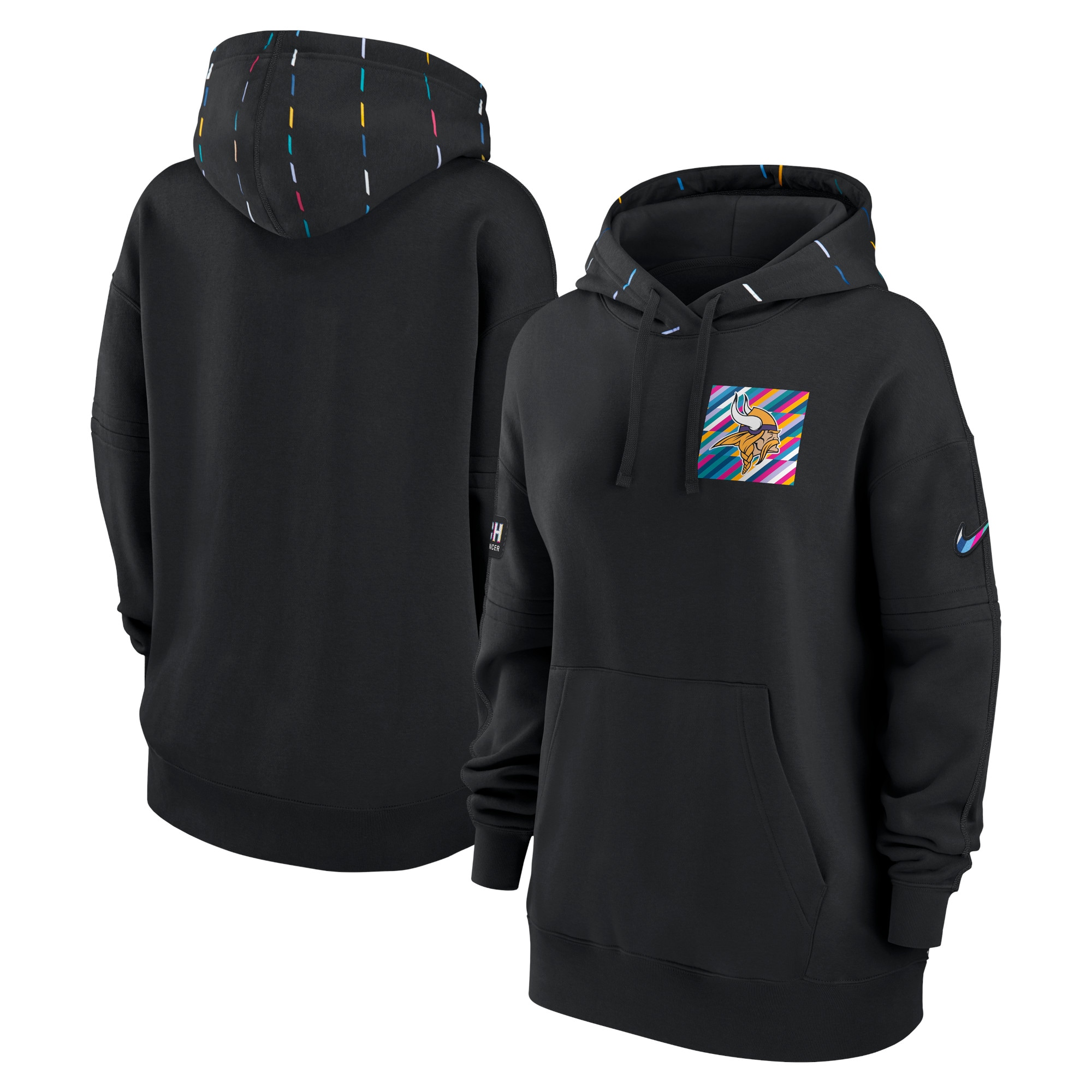Minnesota Vikings  Women's 2023  Crucial Catch Club Pullover Hoodie - Black