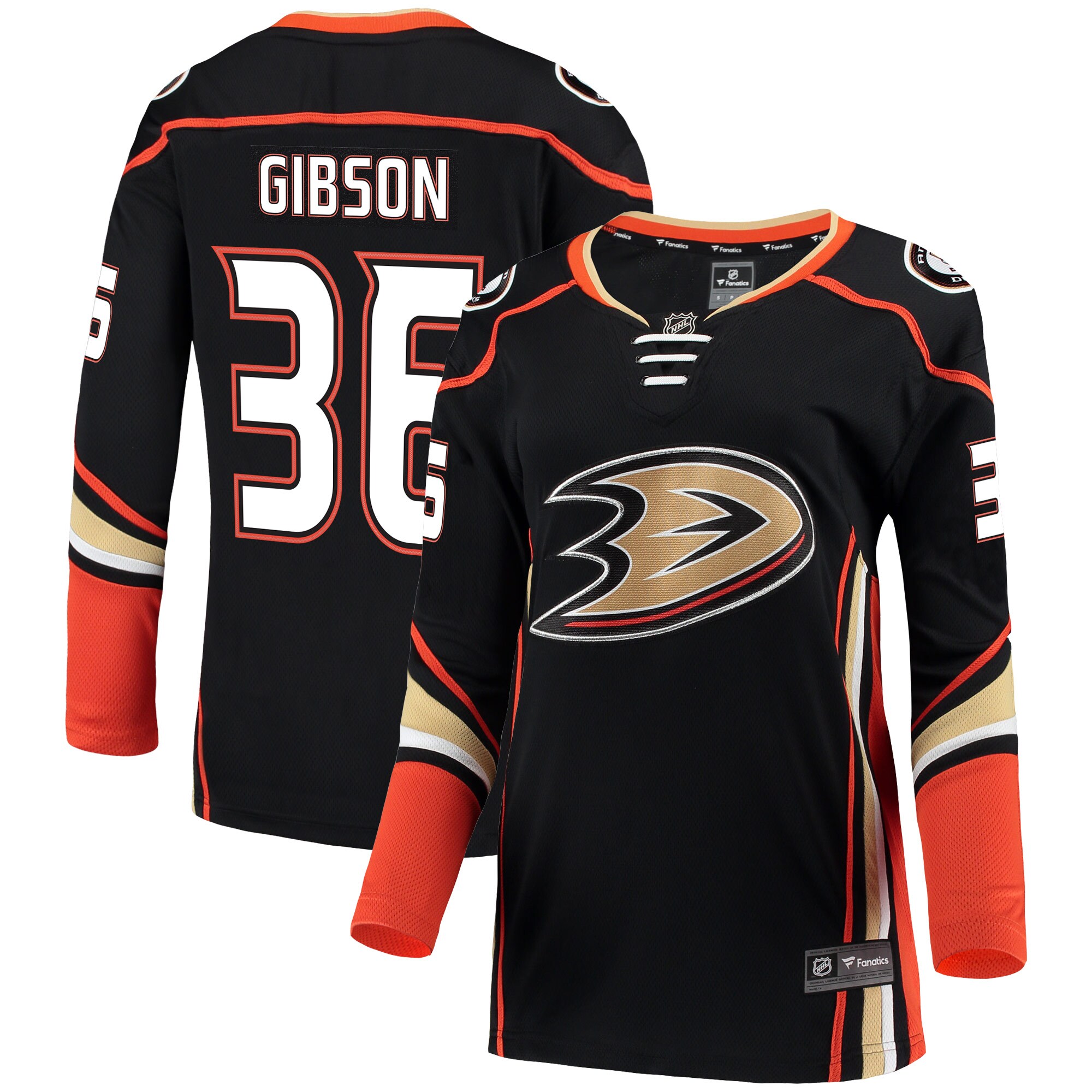 John Gibson Anaheim Ducks Women's Breakaway Jersey - Black