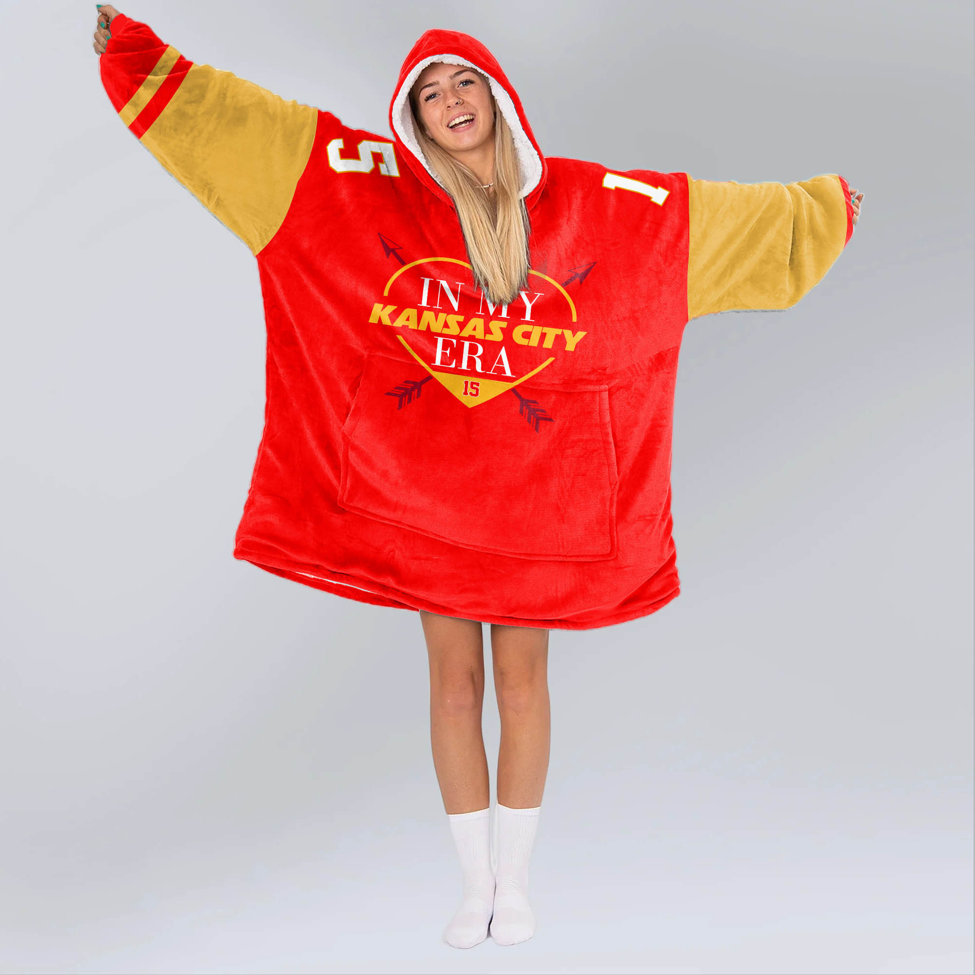 Adult PM 15 Kansas City Football Unisex Blanket Hoodie