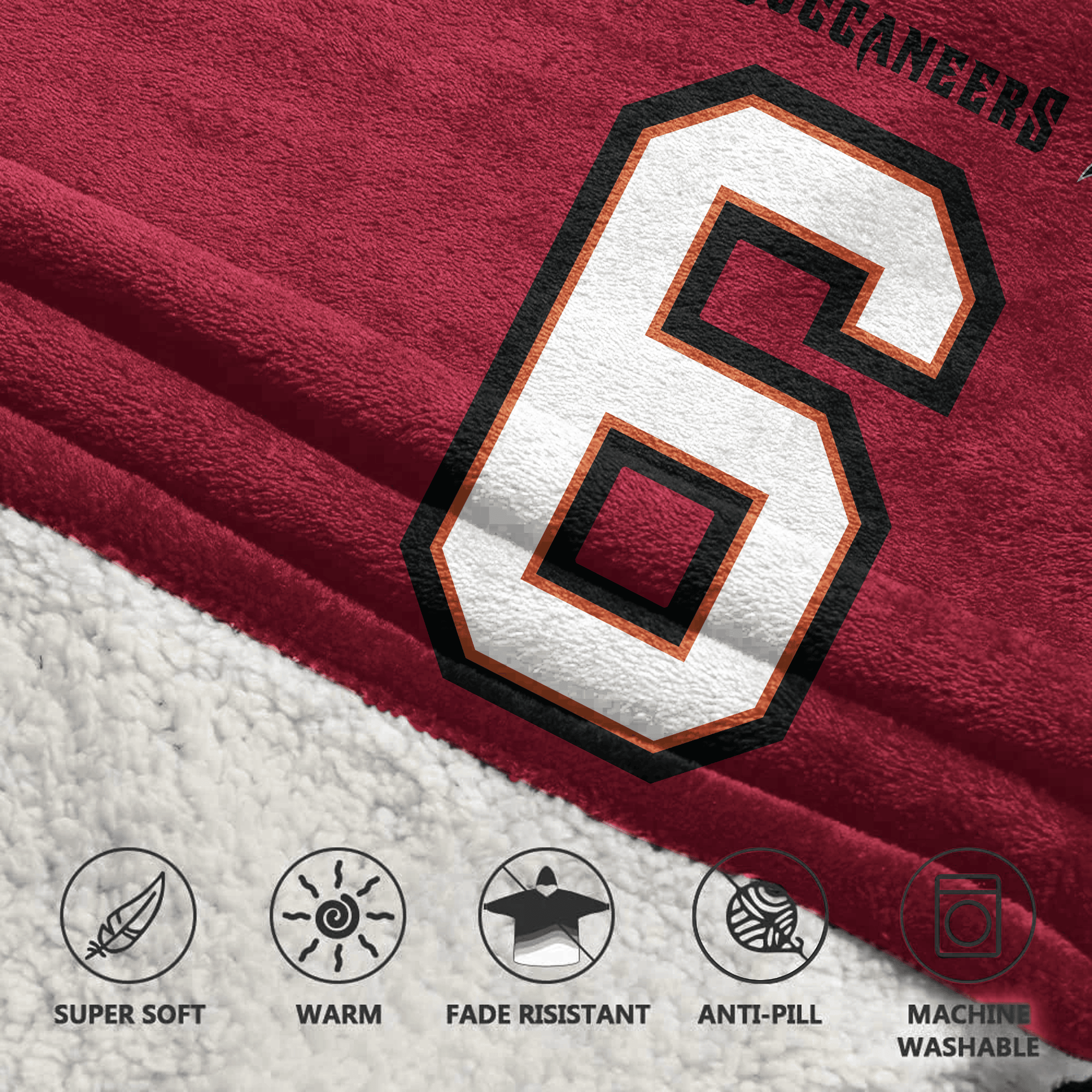 Kid B.M 6 Captain Tampa Bay Football Unisex Blanket Hoodie