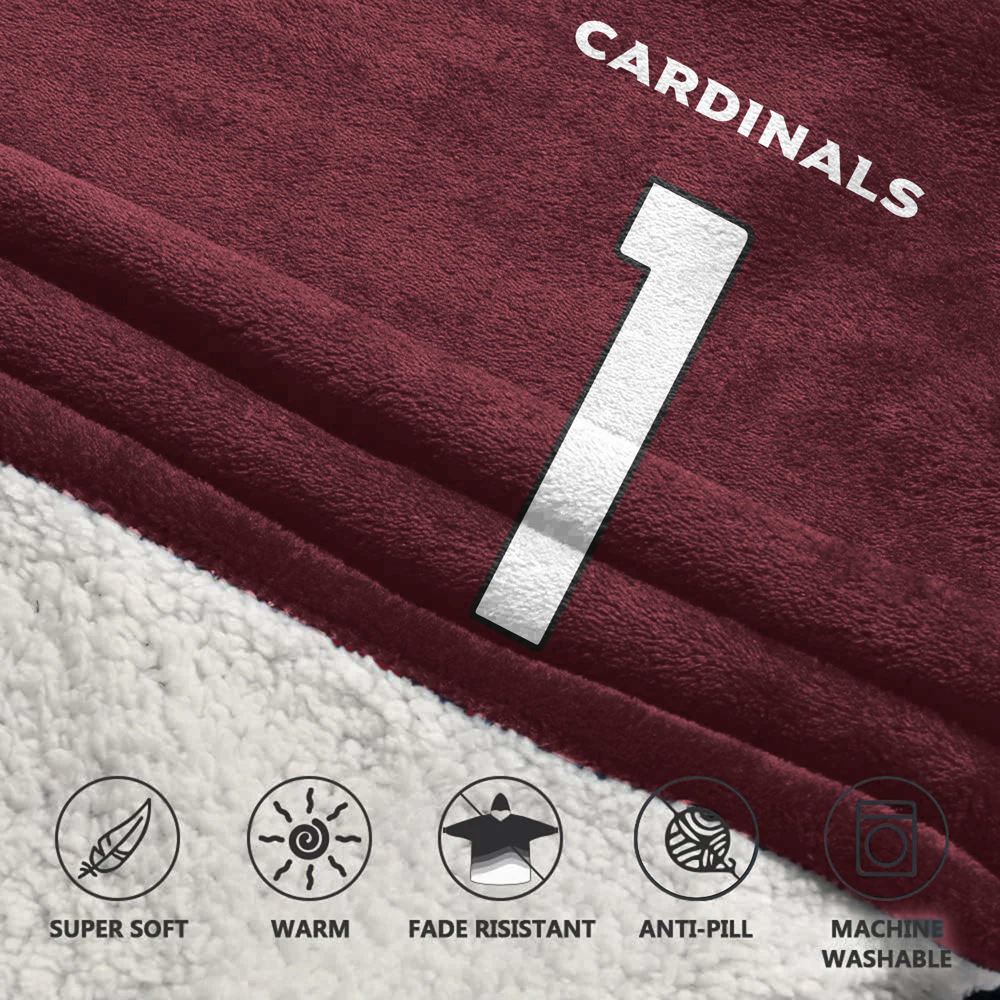 Adult 1 Arizona Cardinals Football Unisex Blanket Hoodie