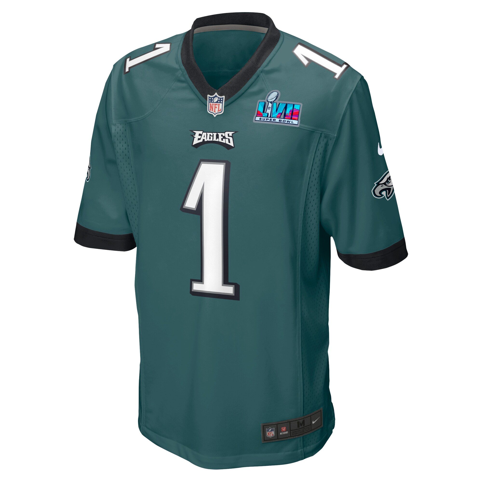 Jalen Hurts Philadelphia Eagles  Super Bowl LVII Patch Game Jersey - Midnight Green