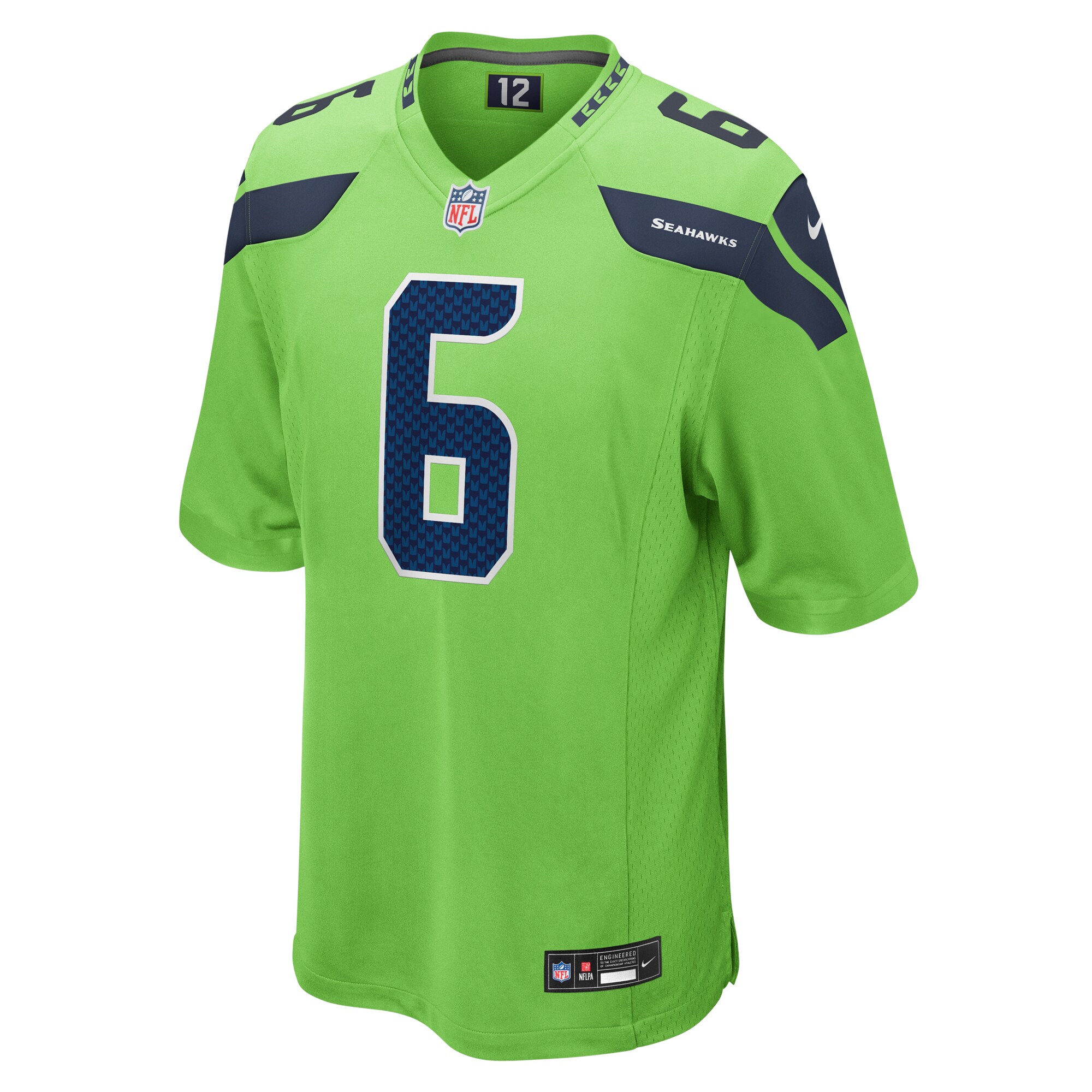 Quandre Diggs Seattle Seahawks  Game Jersey - Neon Green