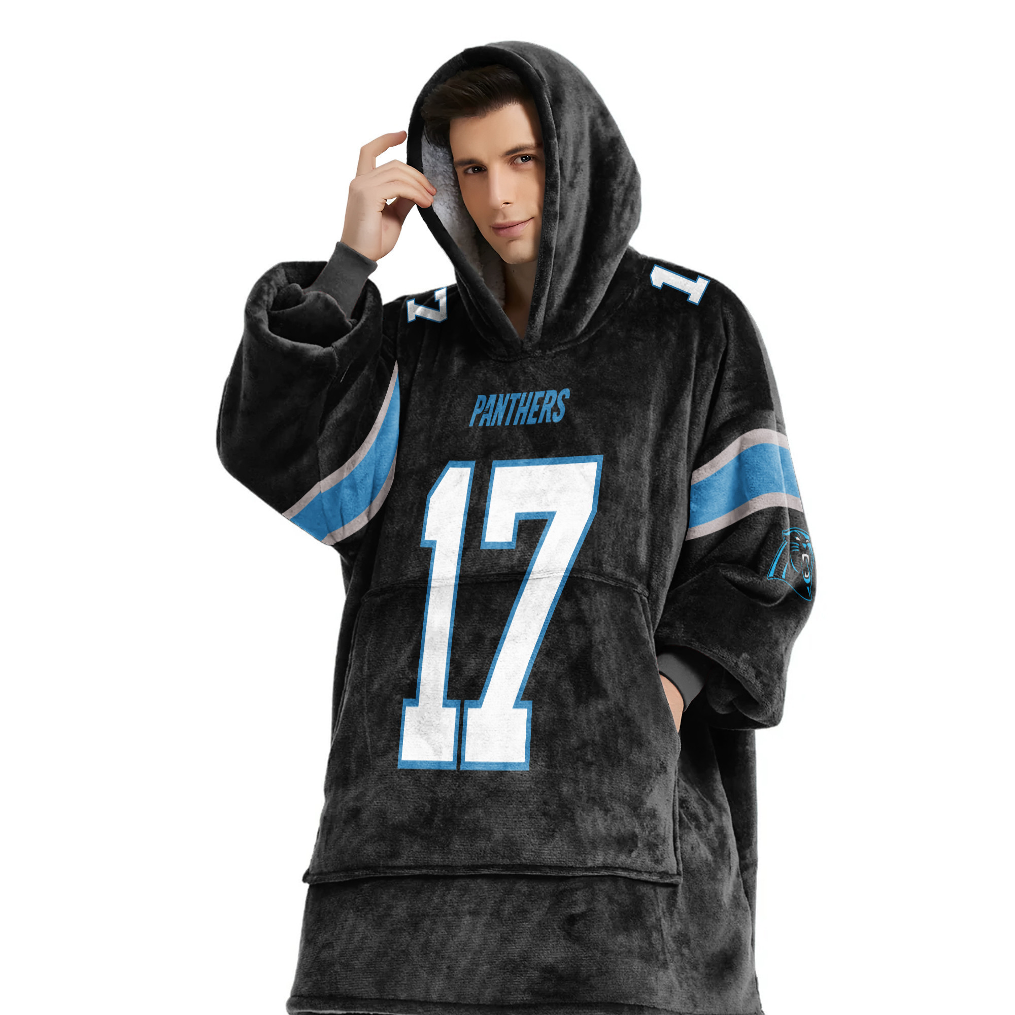 Adult XL 17 Carolina Panthers Football Unisex Blanket Hoodie