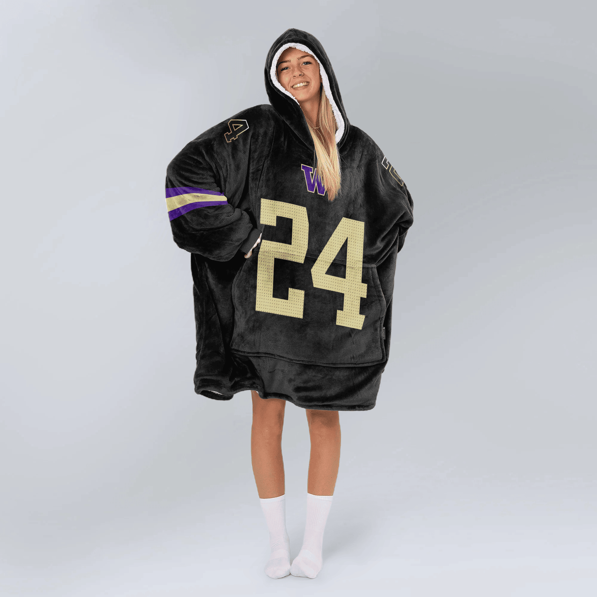 Adult 24 Washington Football Unisex Blanket Hoodie