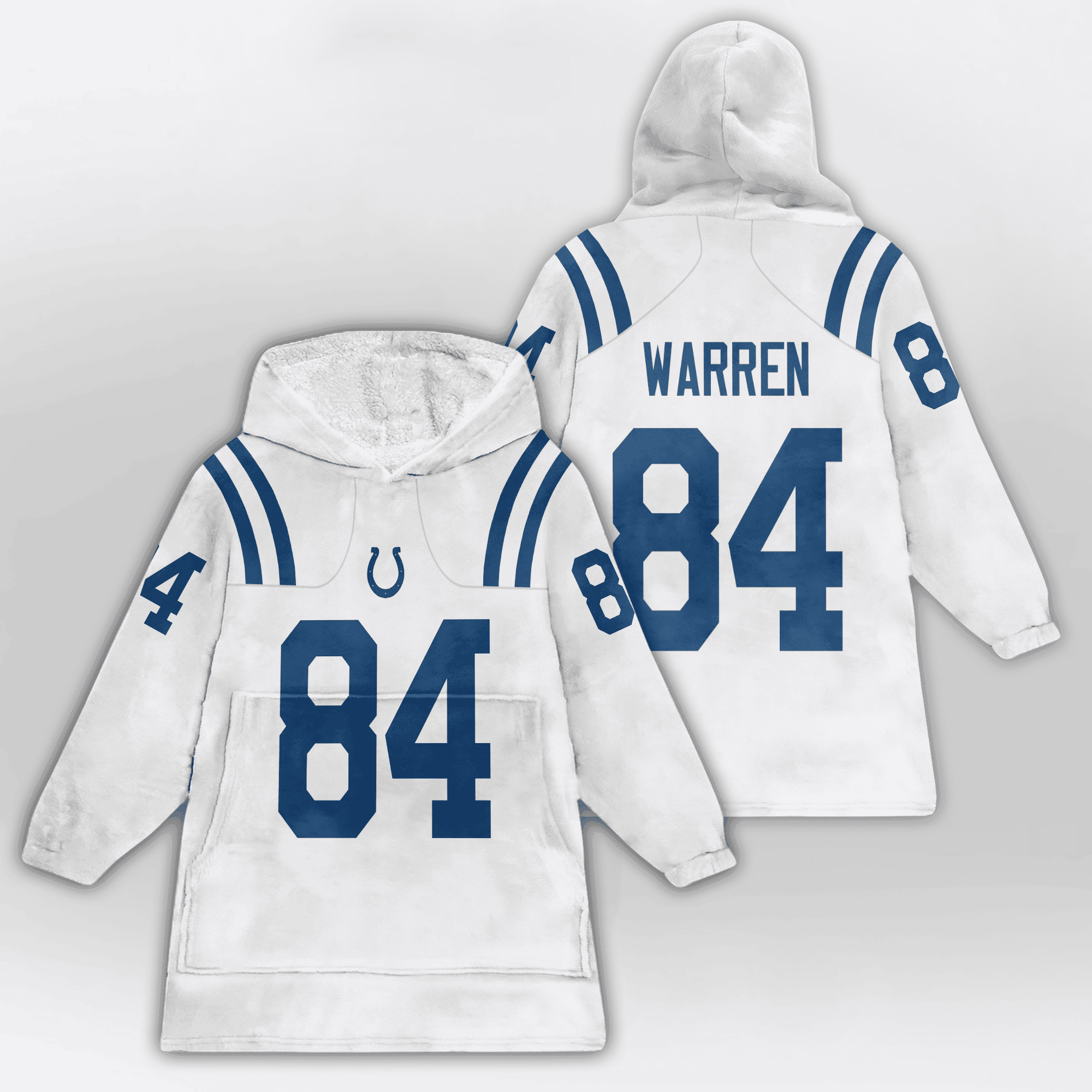 Adult 84 Indianapolis Football Unisex Blanket Hoodie