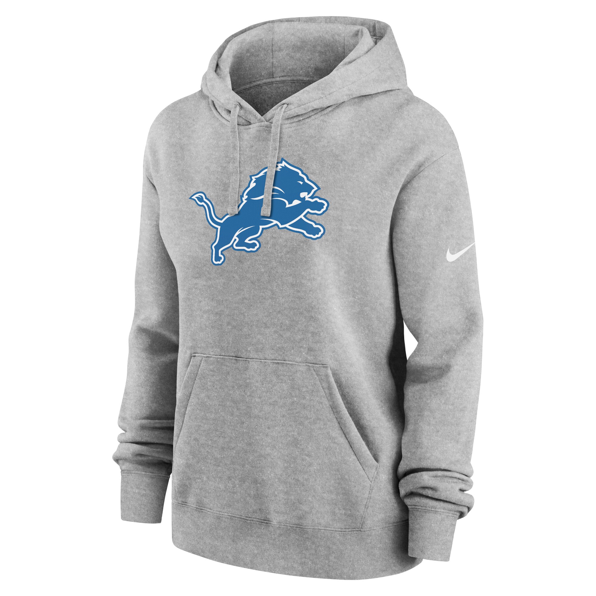 Detroit Lions Women's Club Fleece Pullover Hoodie - Heather Gray