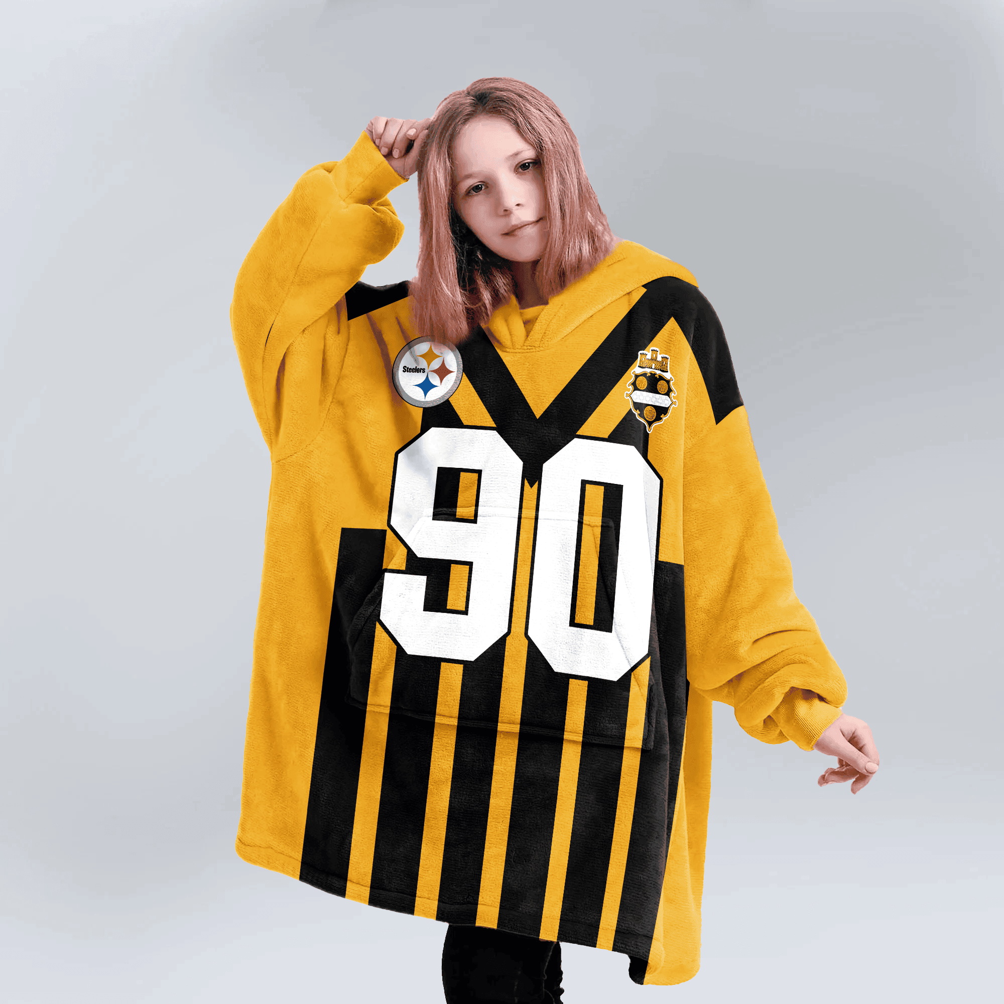Kid 90 Pittsburgh Football Unisex Blanket Hoodie