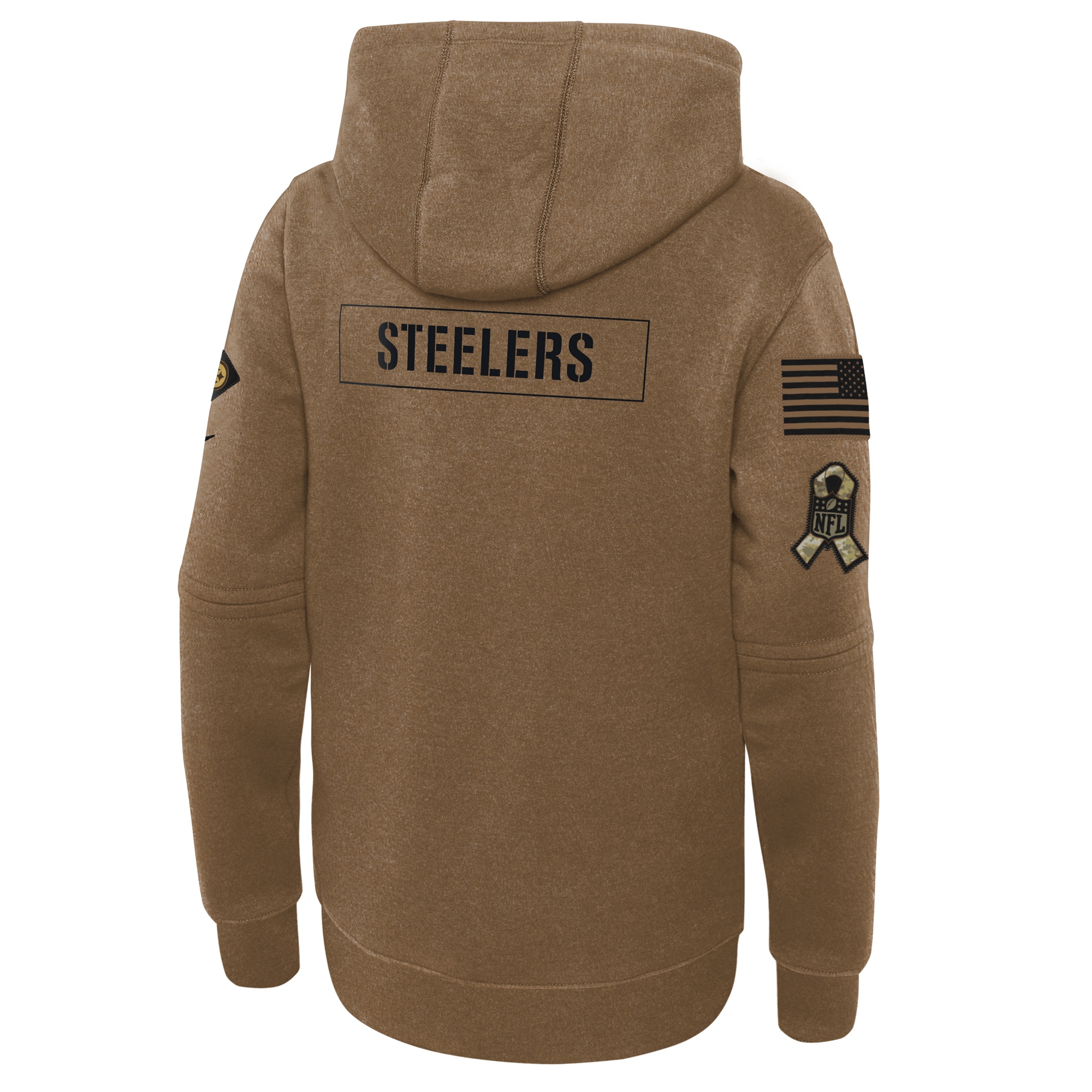 Pittsburgh Steelers  Youth 2023 Salute to Service Club Fleece Pullover Hoodie - Brown