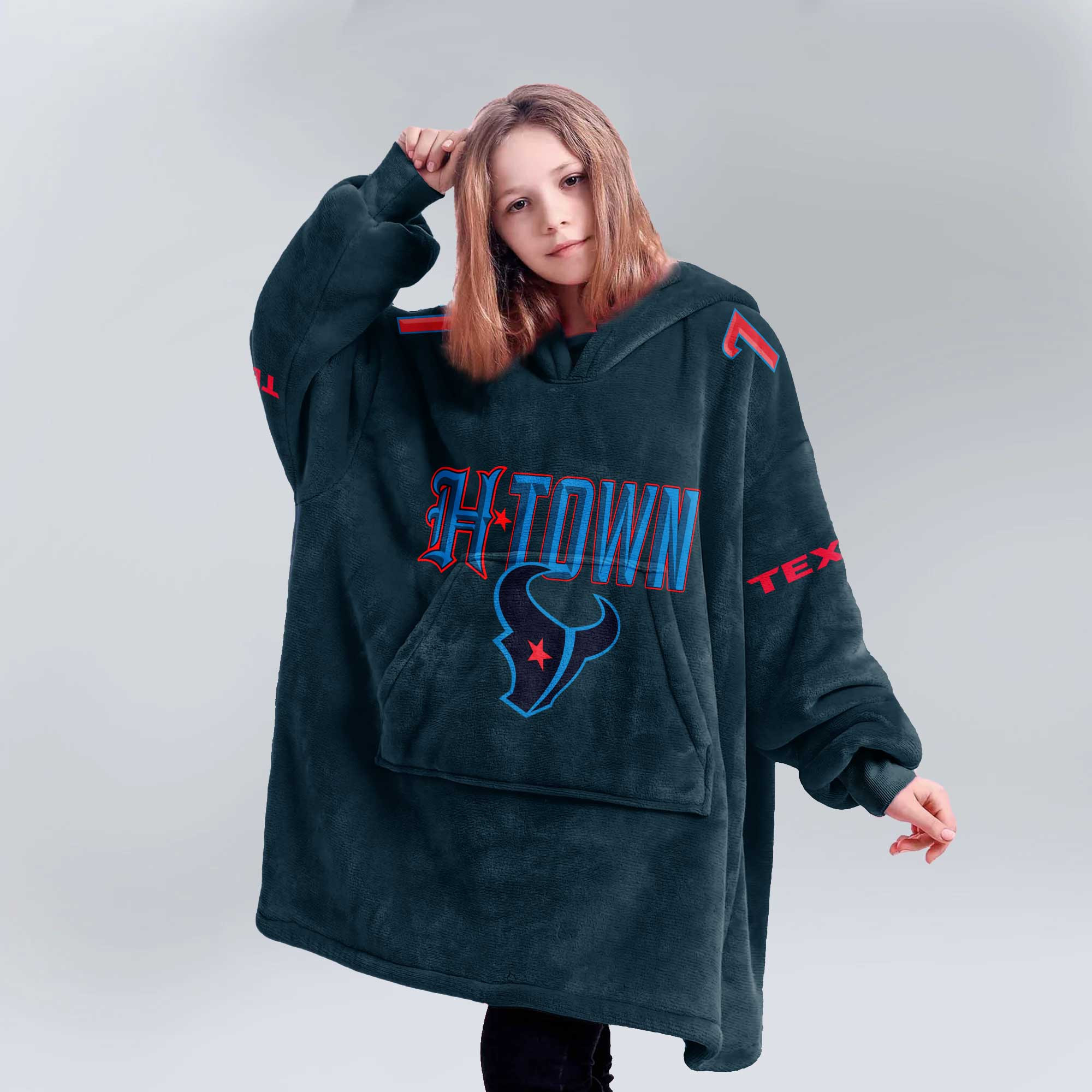 Adult C.S 7 Houston Football Unisex Blanket Hoodie