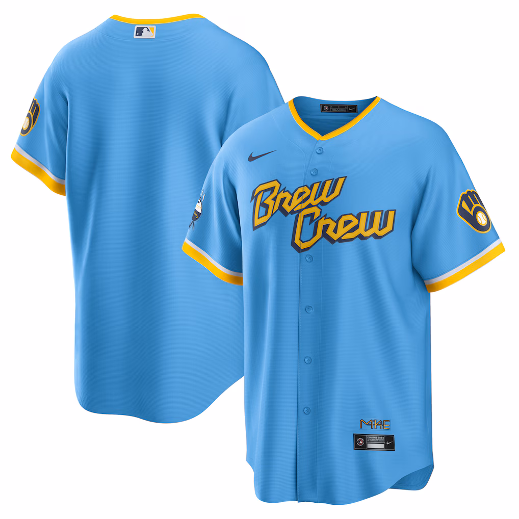 Men's Milwaukee Brewers Powder Blue City Connect Replica Team Jersey