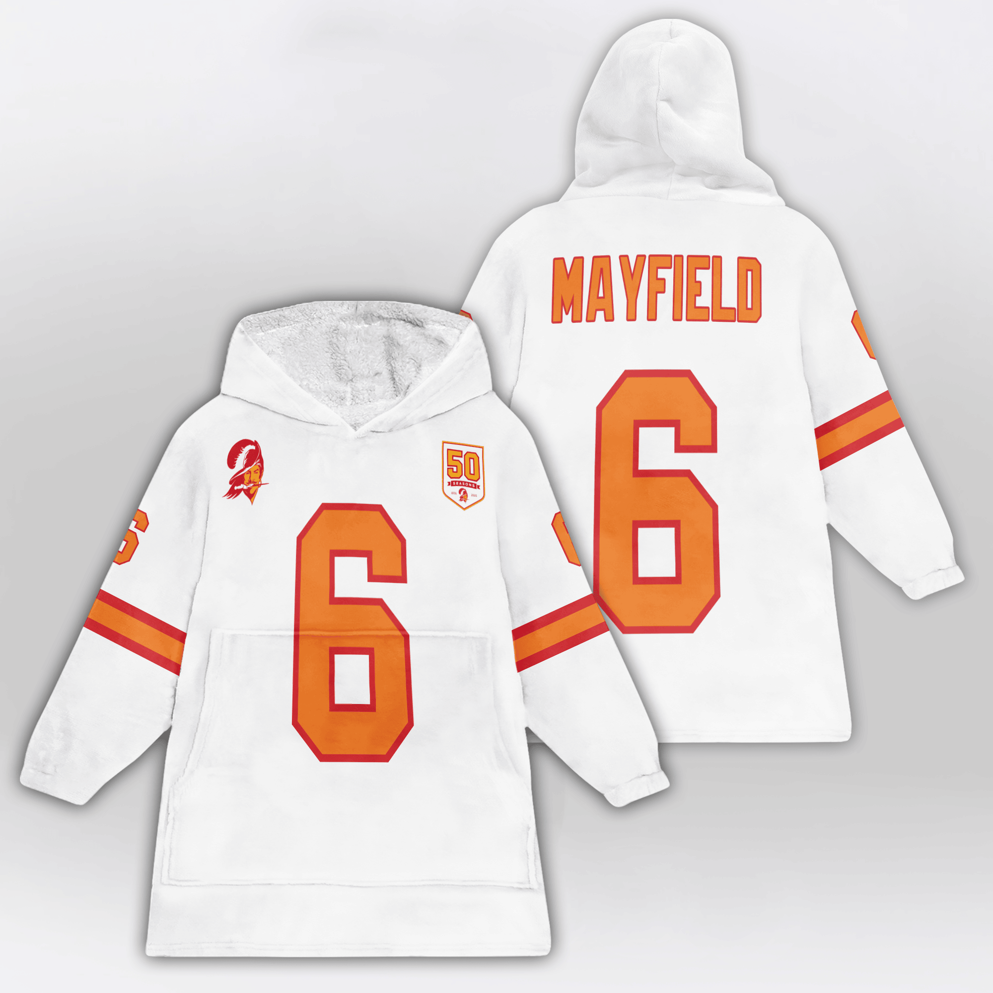 Kid B.M 6 Tampa Bay Football 50th Season Game Unisex Blanket Hoodie