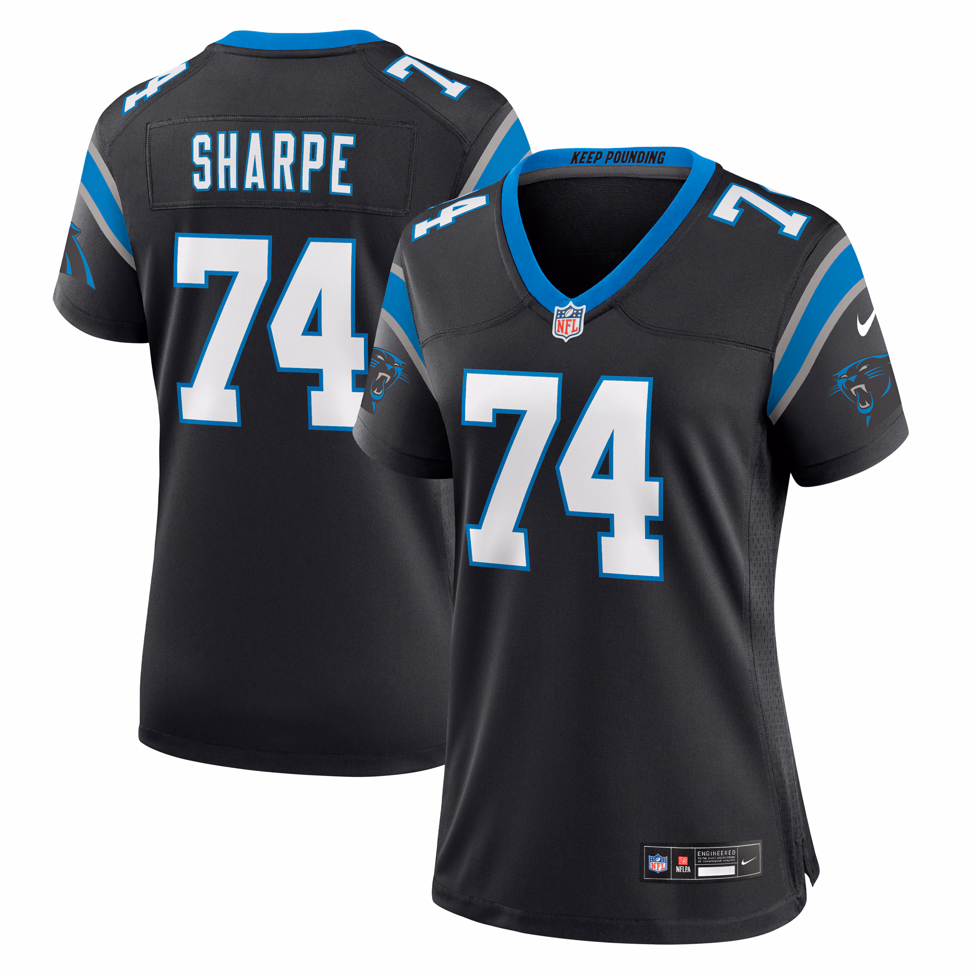 David Sharpe Carolina Panthers Women's Team Game Jersey -  Black