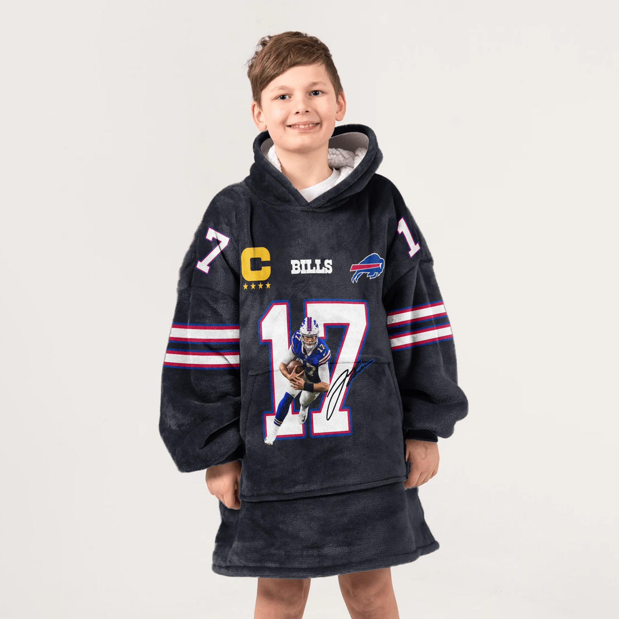 Captain J.A 17 Buffalo Football Unisex Blanket Hoodie