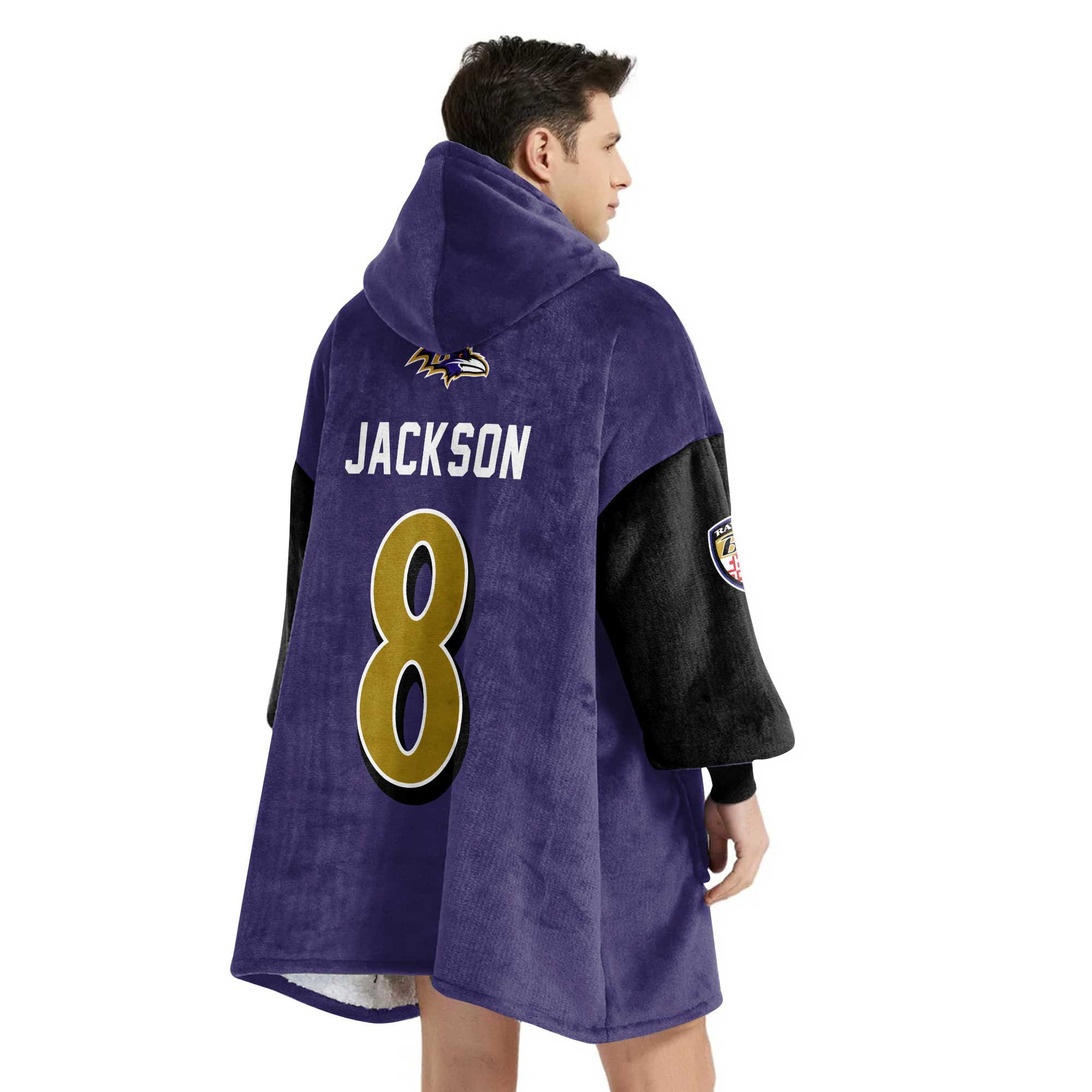 Adult 8 Baltimore Football Unisex Blanket Hoodie