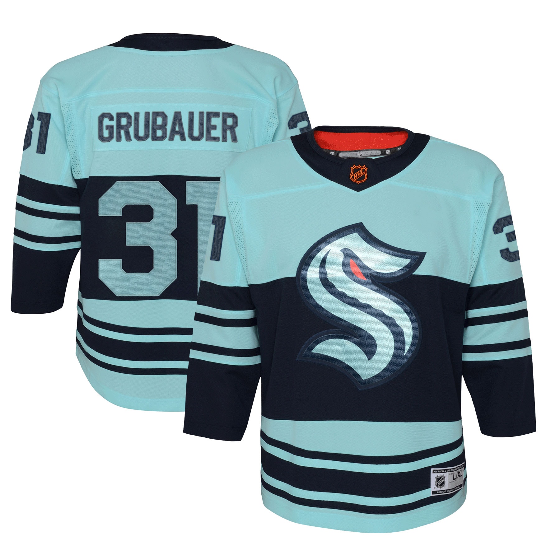 Philipp Grubauer Seattle Kraken Youth Special Edition 2.0 Premier Player Jersey - Teal