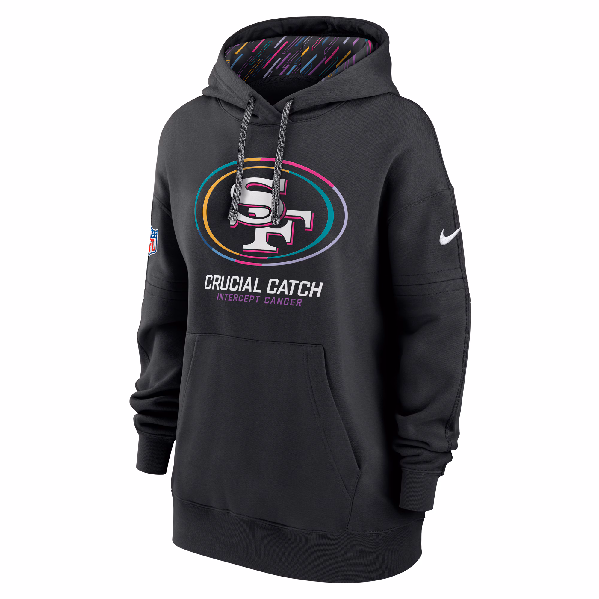 San Francisco 49ers 49ers Women's 2024 NFL Crucial Catch Club Pullover Hoodie - Black