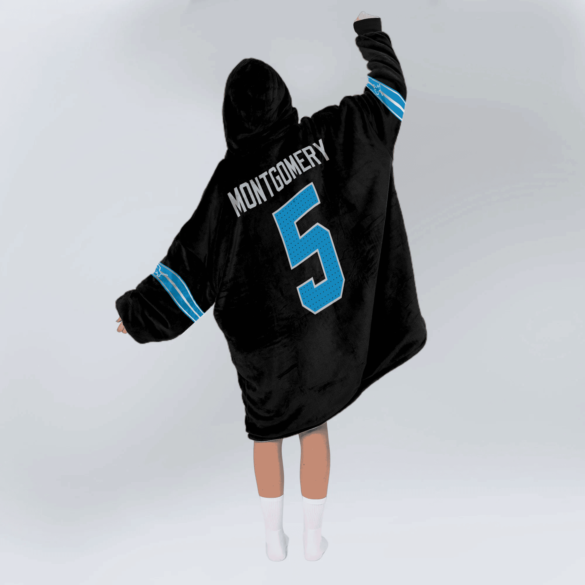 Adult 5 Detroit Football Unisex Blanket Hoodie
