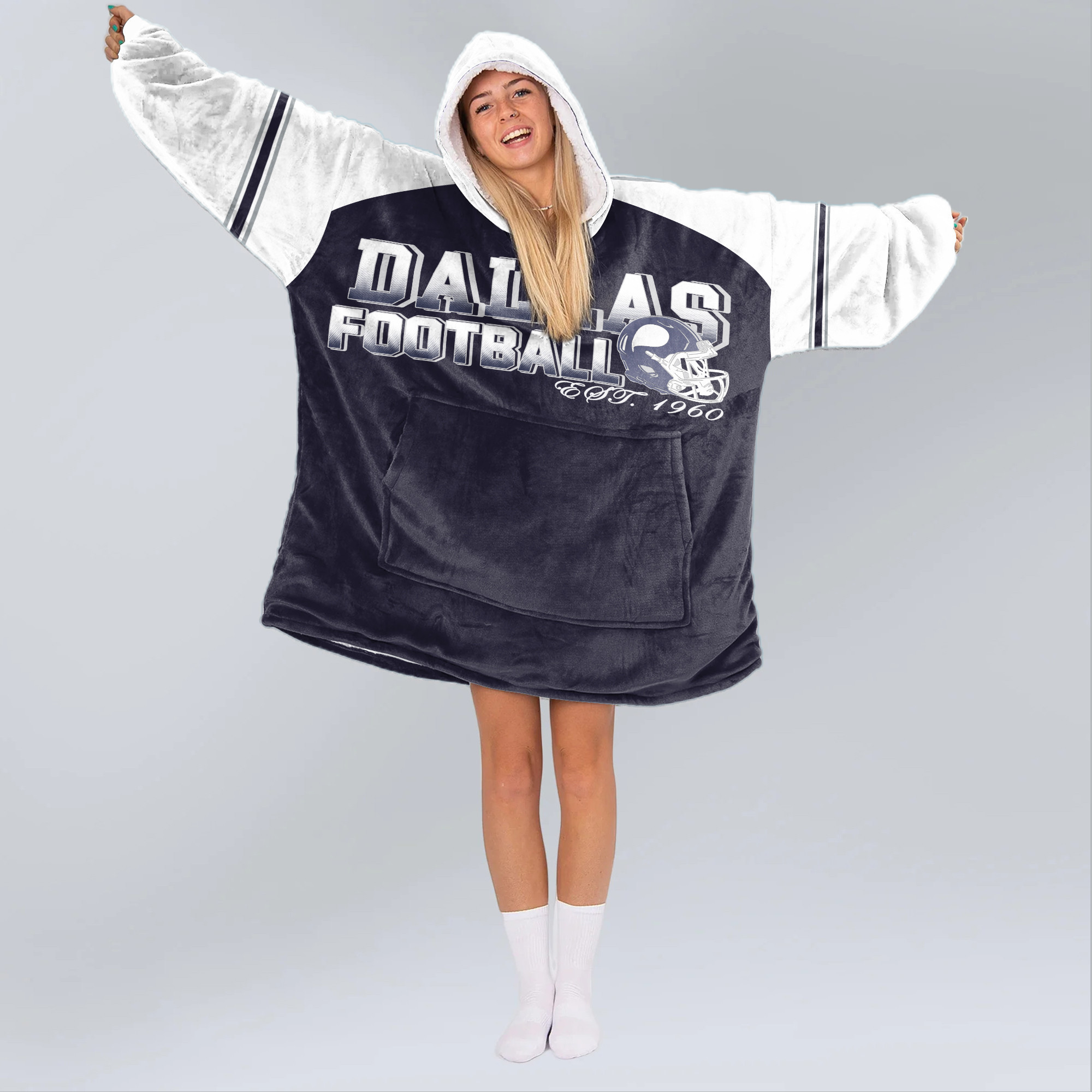 Adult Dallas Football Unisex Blanket Hoodie